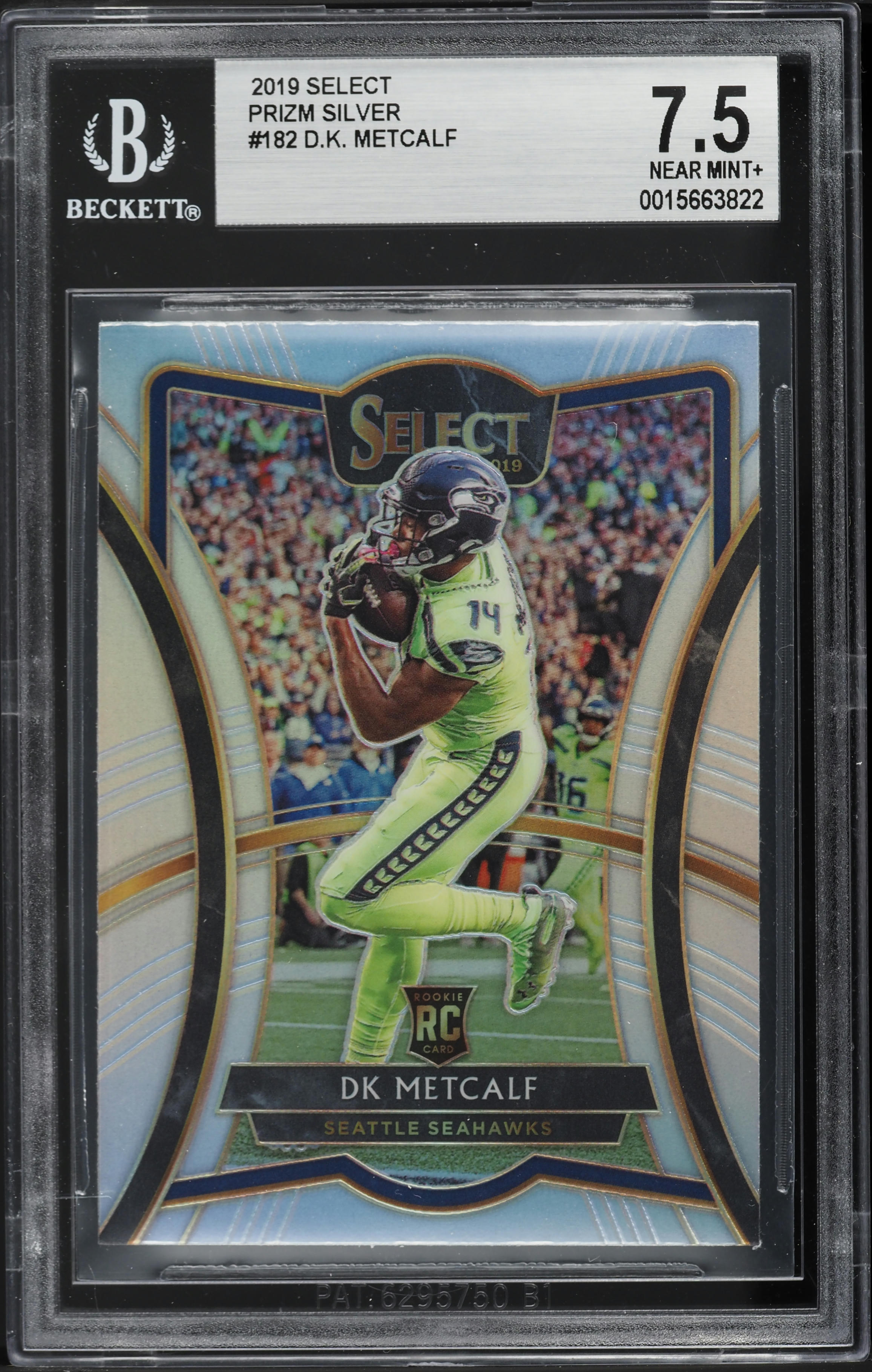 2019 Select Premier Level Silver Prizm DK Metcalf ROOKIE #182 BGS