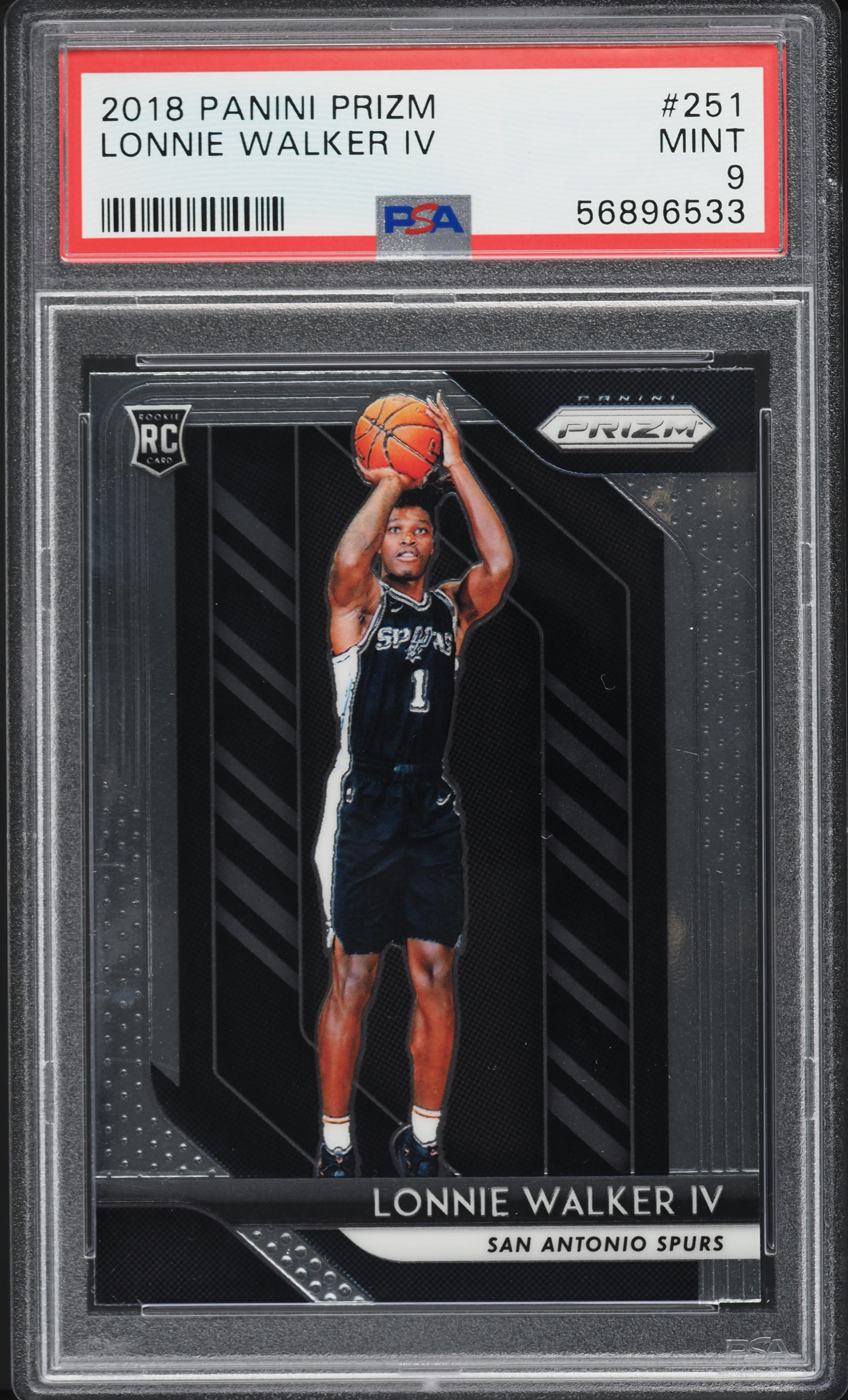 2018 Panini Prizm Lonnie Walker IV ROOKIE #251 PSA 9 MINT on