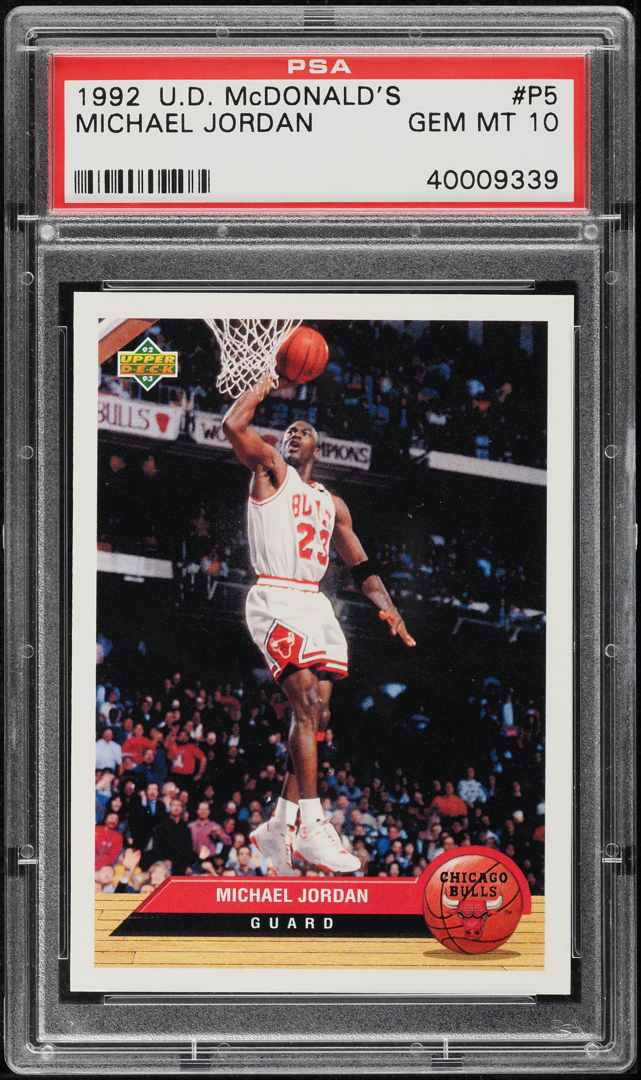 1992 Upper Deck McDonald's Michael Jordan #P5 PSA 10 GEM MINT