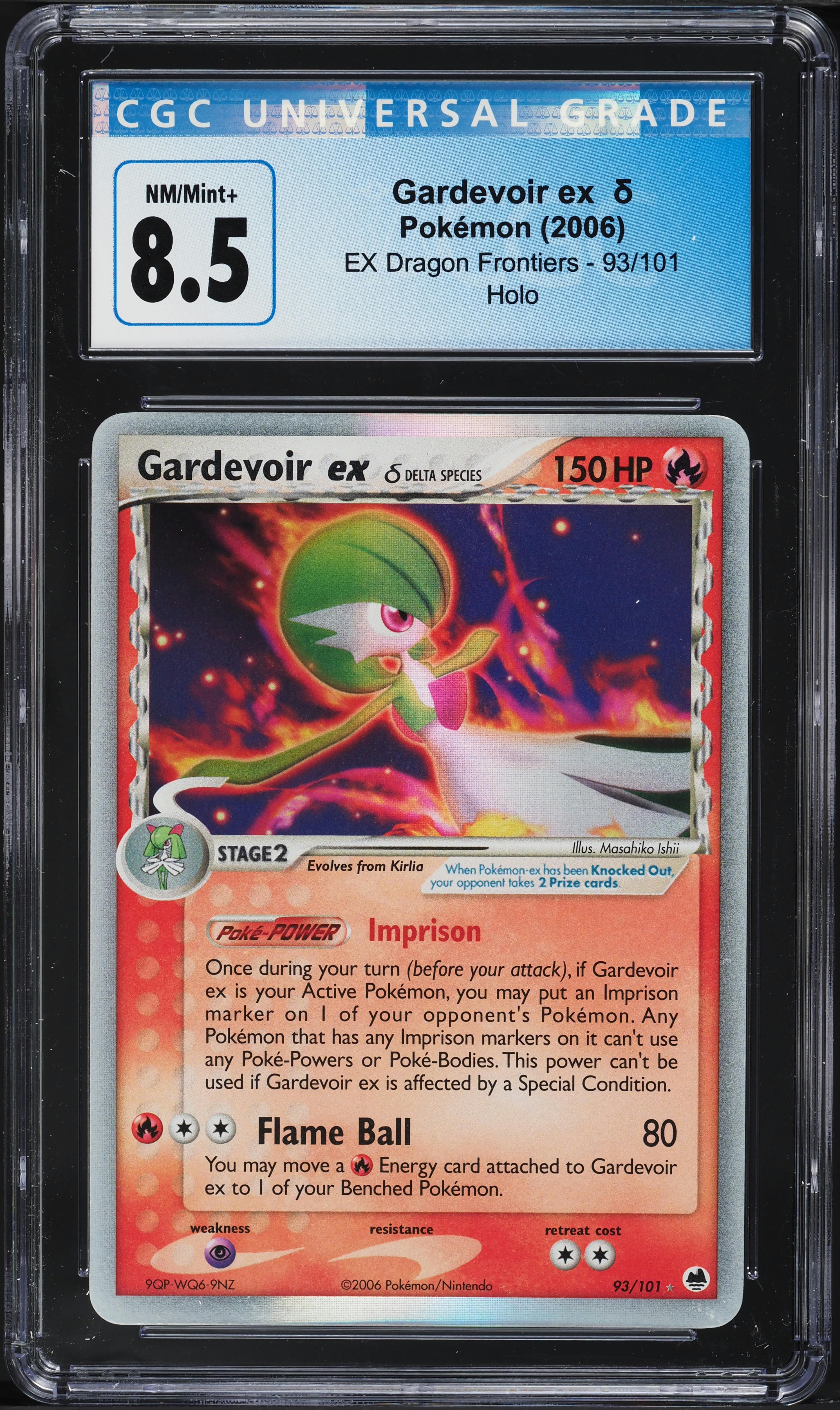 2006 Pokemon EX Dragon Frontiers Holo Gardevoir ex #93 CGC 8.5 NM
