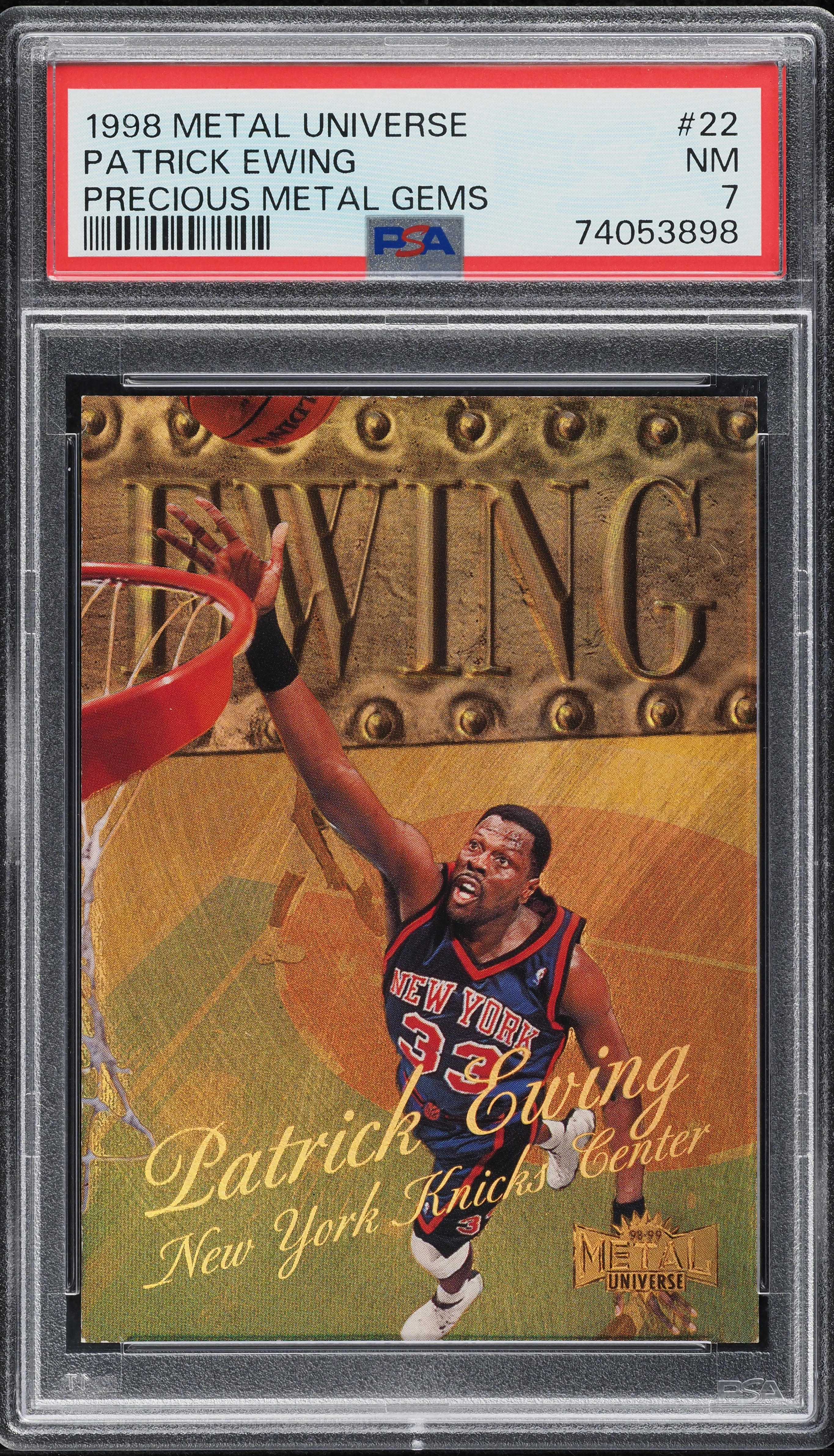 1998 Metal Universe Precious Metal Gems PMG Patrick Ewing /50 #22 