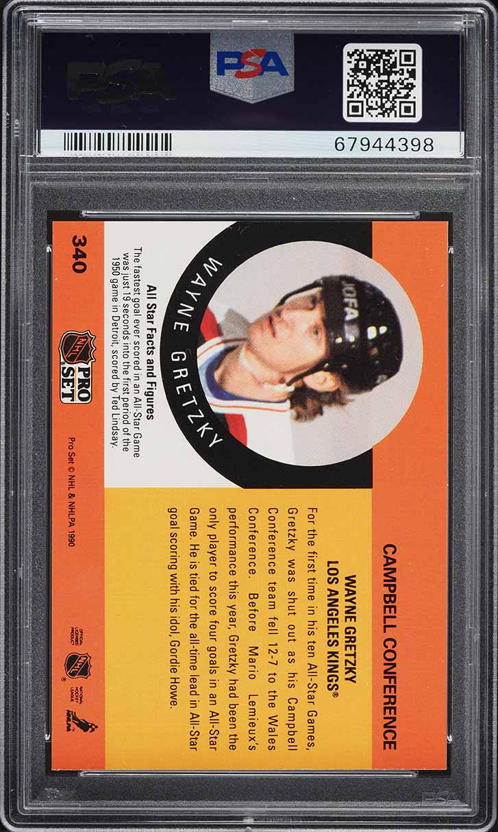 1990 Pro Set Hockey Wayne Gretzky #340 PSA 6 EXMT