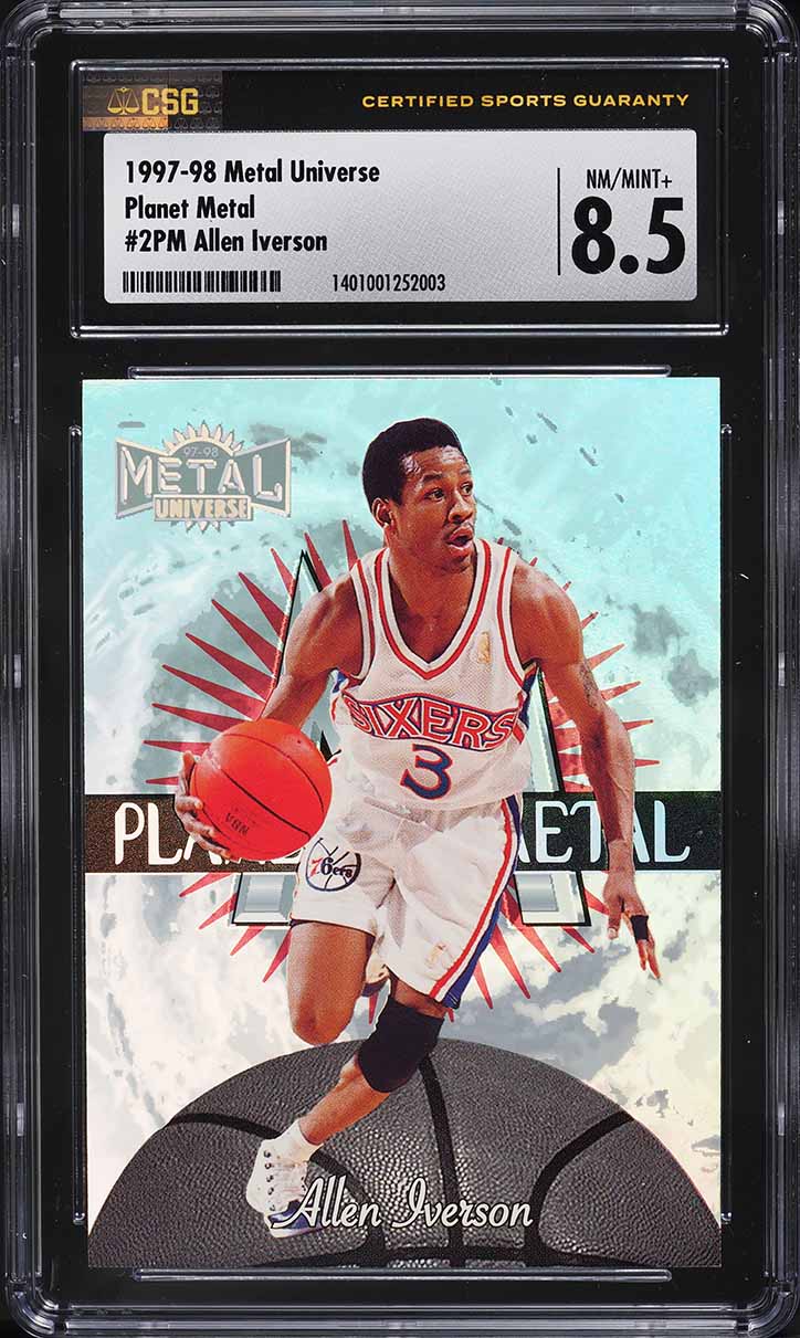 1997 Metal Universe Planet Metal Allen Iverson #2 CSG 8.5 NM-MT+