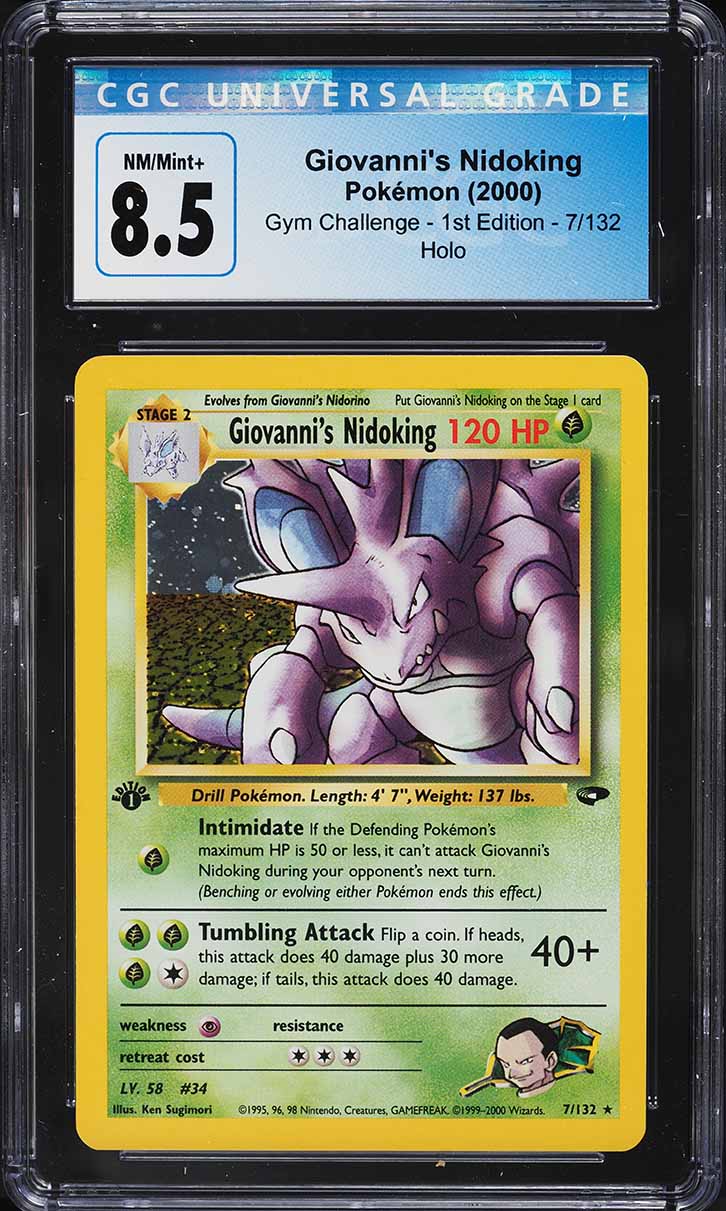 2000 Pokemon Gym Challenge 1st Edition Holo Giovanni's Nidoking #7 CGC 8.5