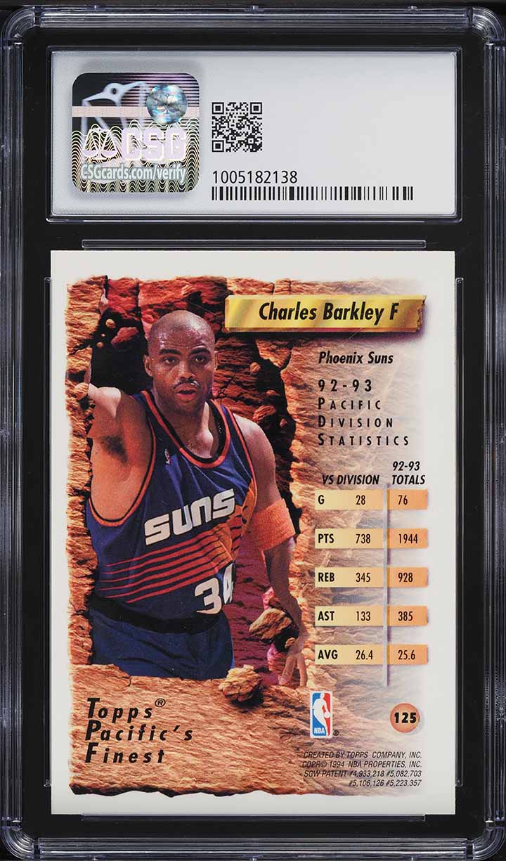 1993 Finest Basketball Charles Barkley #125 CSG 8 NM-MT