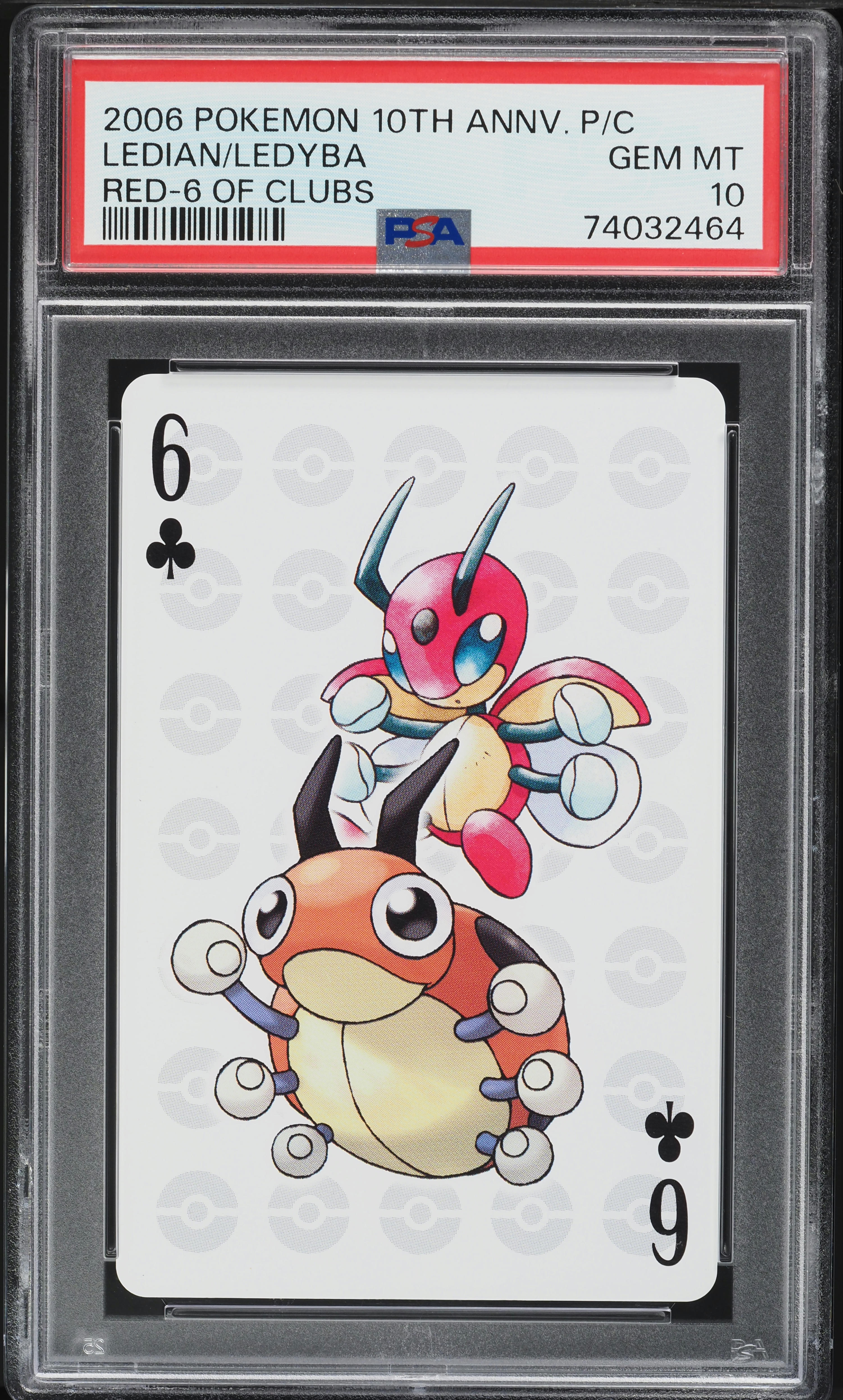 2006 Pokemon 10th Anniversary Playing Cards Red Deck Ledian Ledyba PSA 10  GEM on Fanatics Collect
