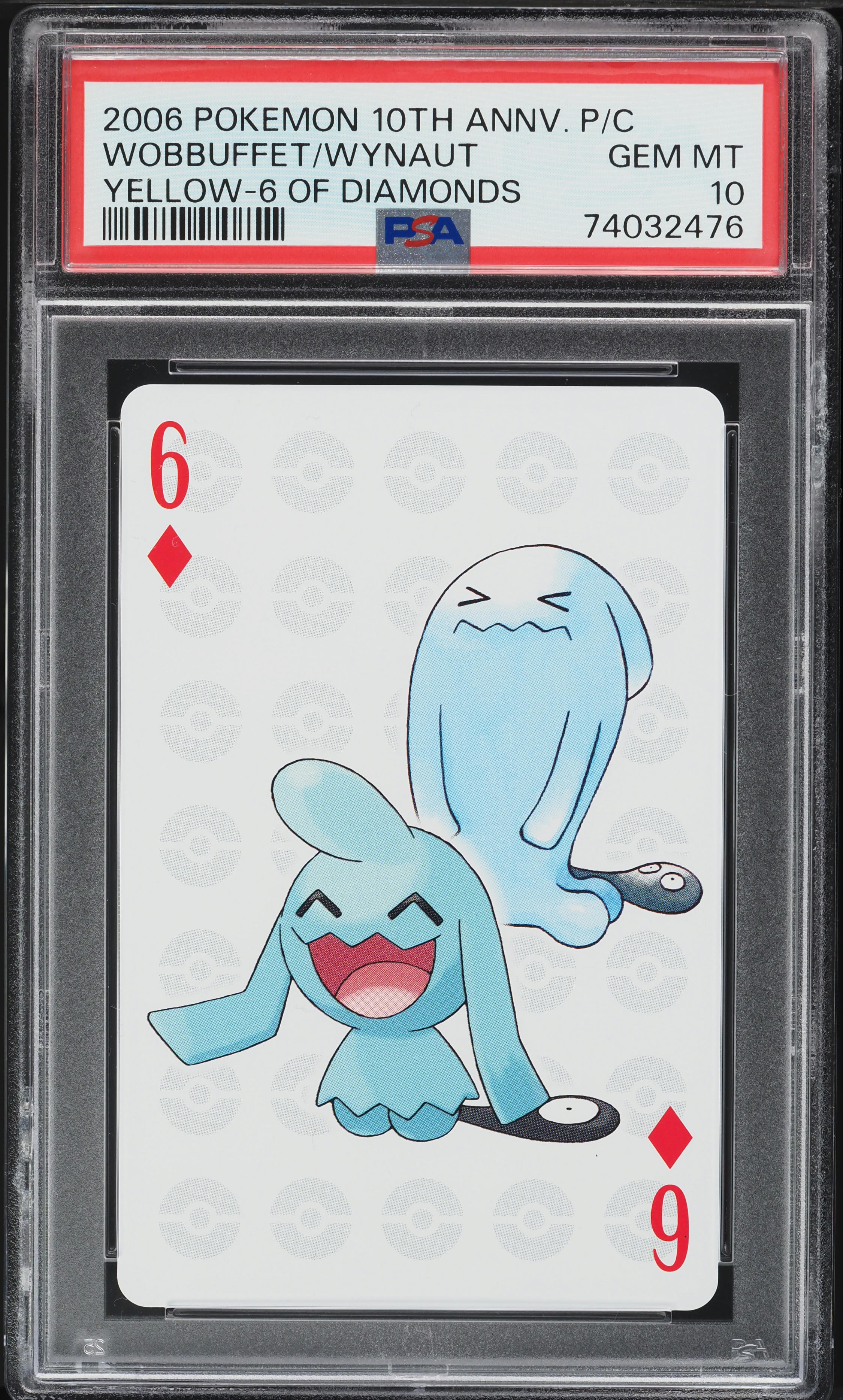 2006 Pokemon 10th Anniversary Playing Cards Yellow Deck Wobbuffet