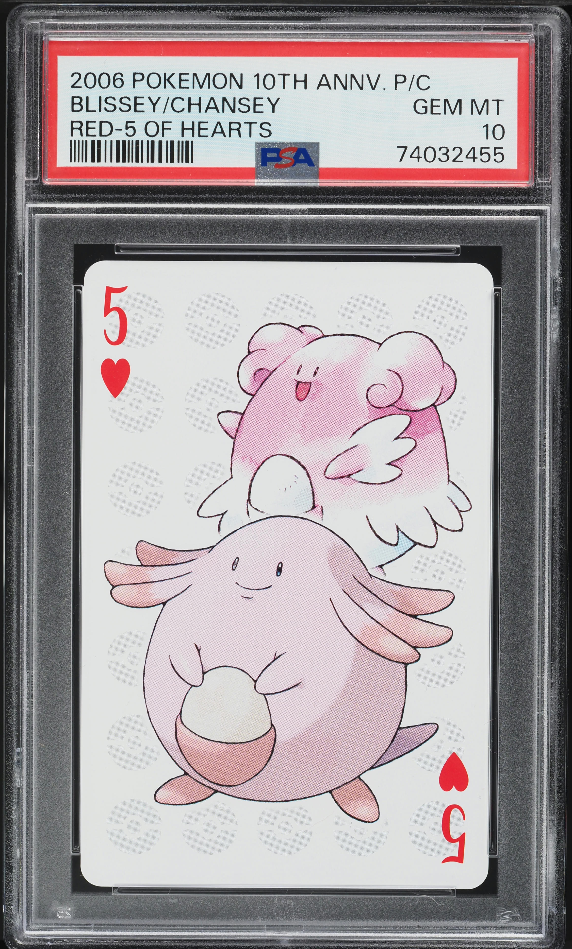 2006 Pokemon 10th Anniversary Playing Cards Red Deck Blissey Chansey PSA 10 GEM