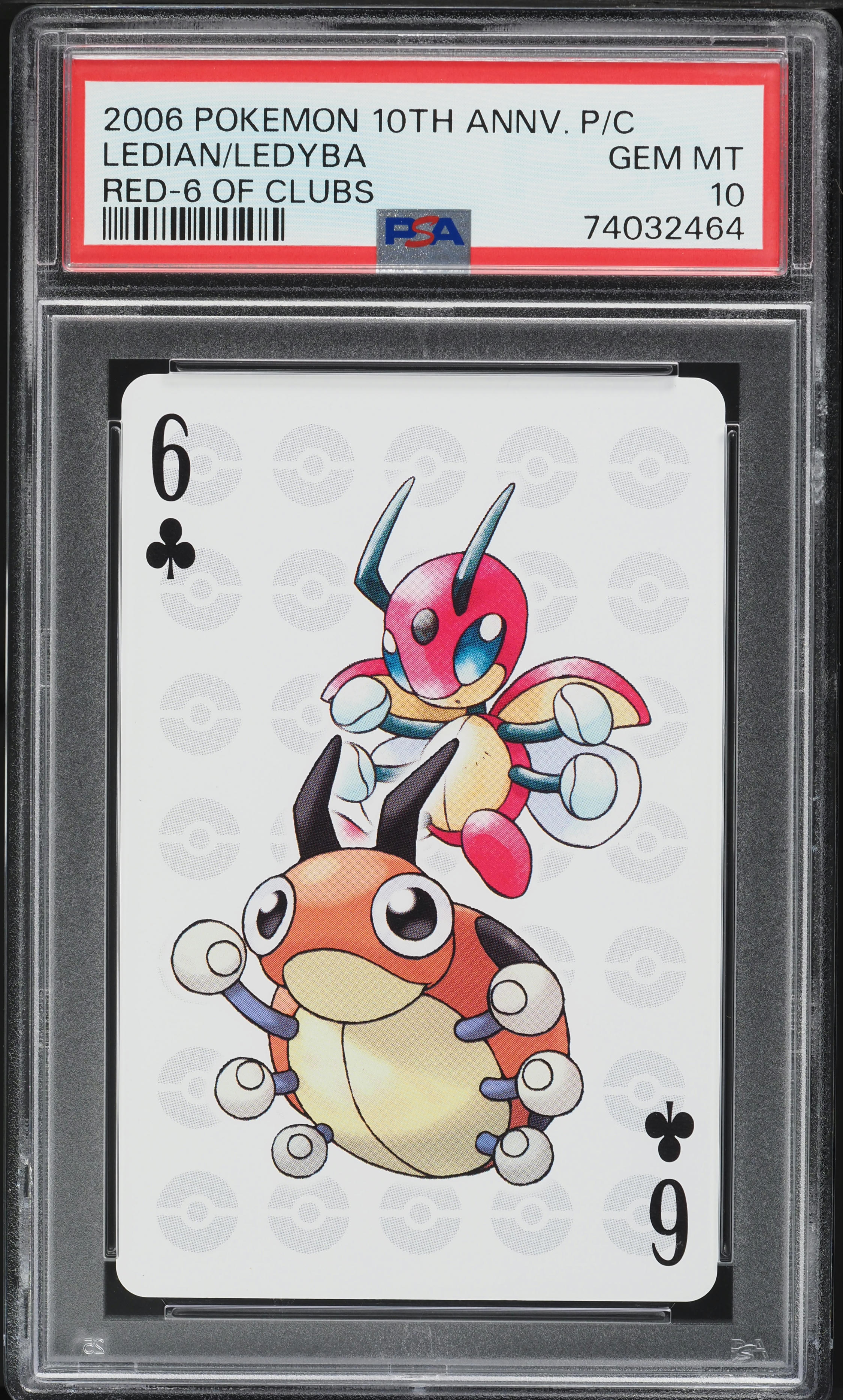 2006 Pokemon 10th Anniversary Playing Cards Red Deck Ledian Ledyba