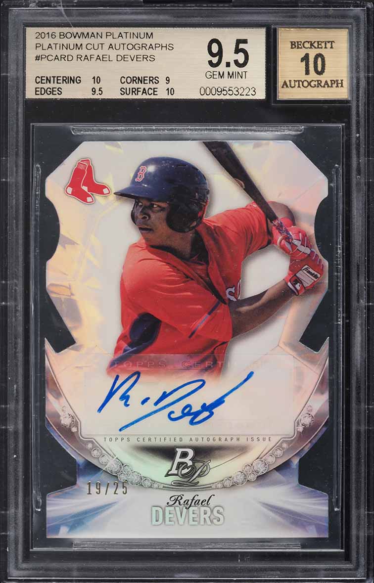 2016 Bowman Platinum Cut Rafael Devers ROOKIE AUTO /25 #PCARD BGS 9.5 GEM MINT