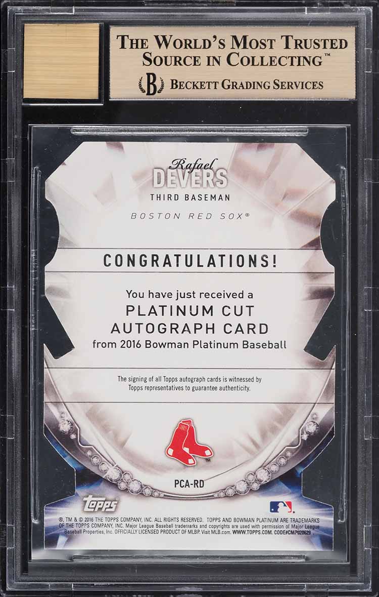 2016 Bowman Platinum Cut Rafael Devers ROOKIE AUTO /25 #PCARD BGS 9.5 GEM MINT