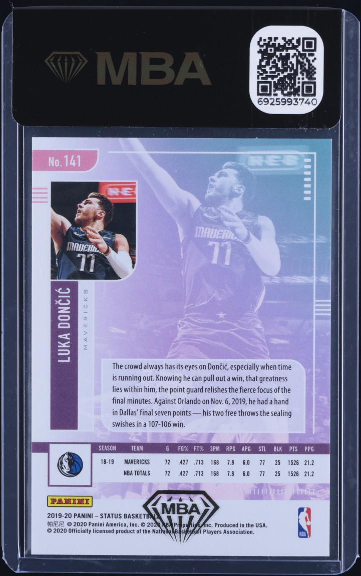 2019 Panini Status White Diamonds Luka Doncic /125 #141 MBA AUTH