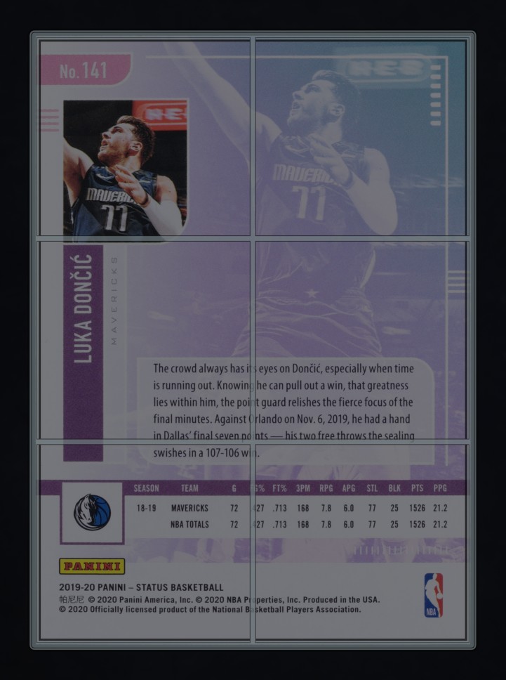 2019 Panini Status White Diamonds Luka Doncic /125 #141 MBA AUTH