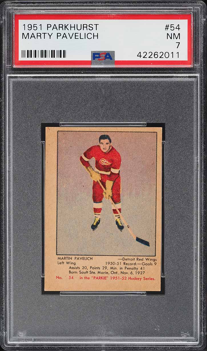 1951 Parkhurst Marty Pavelich #54 PSA 7 NRMT