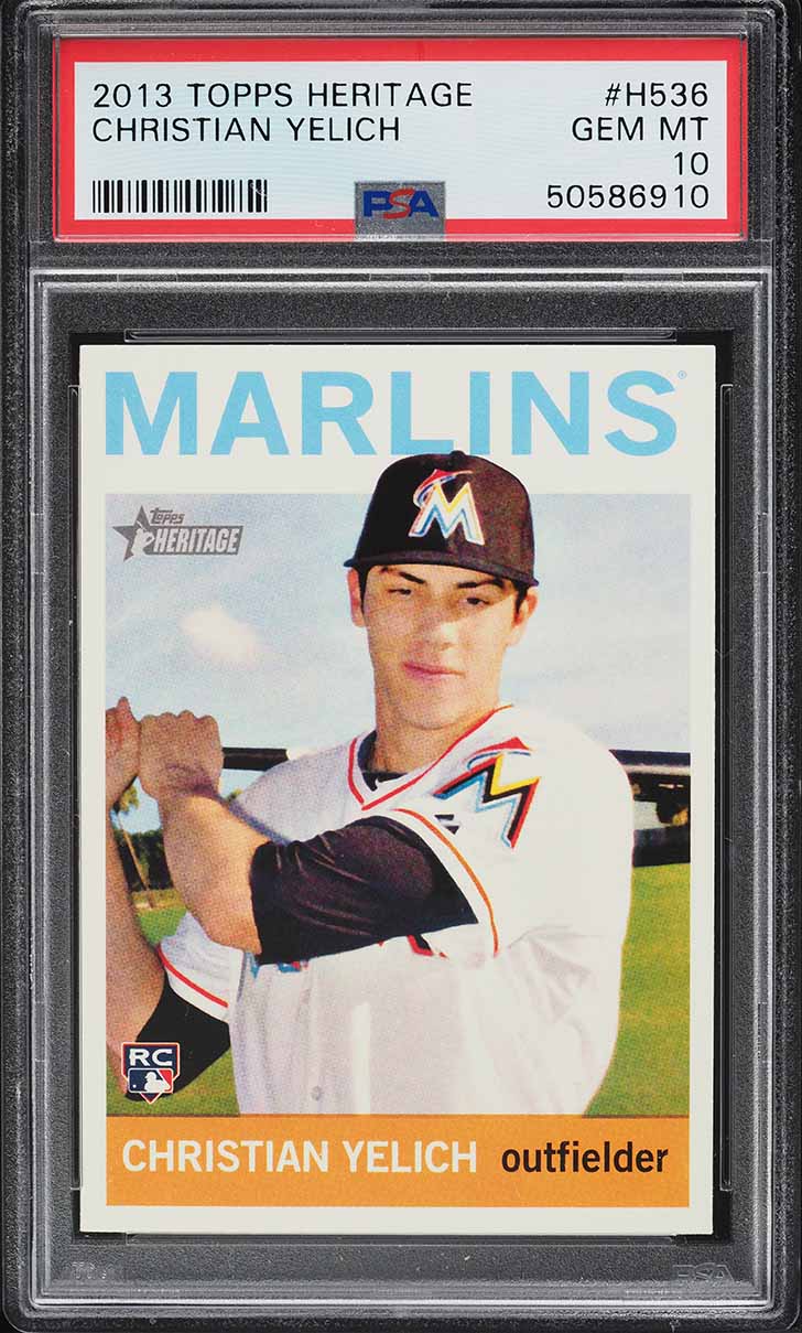 2013 Topps Heritage Christian Yelich ROOKIE #H536 PSA 10 GEM MINT