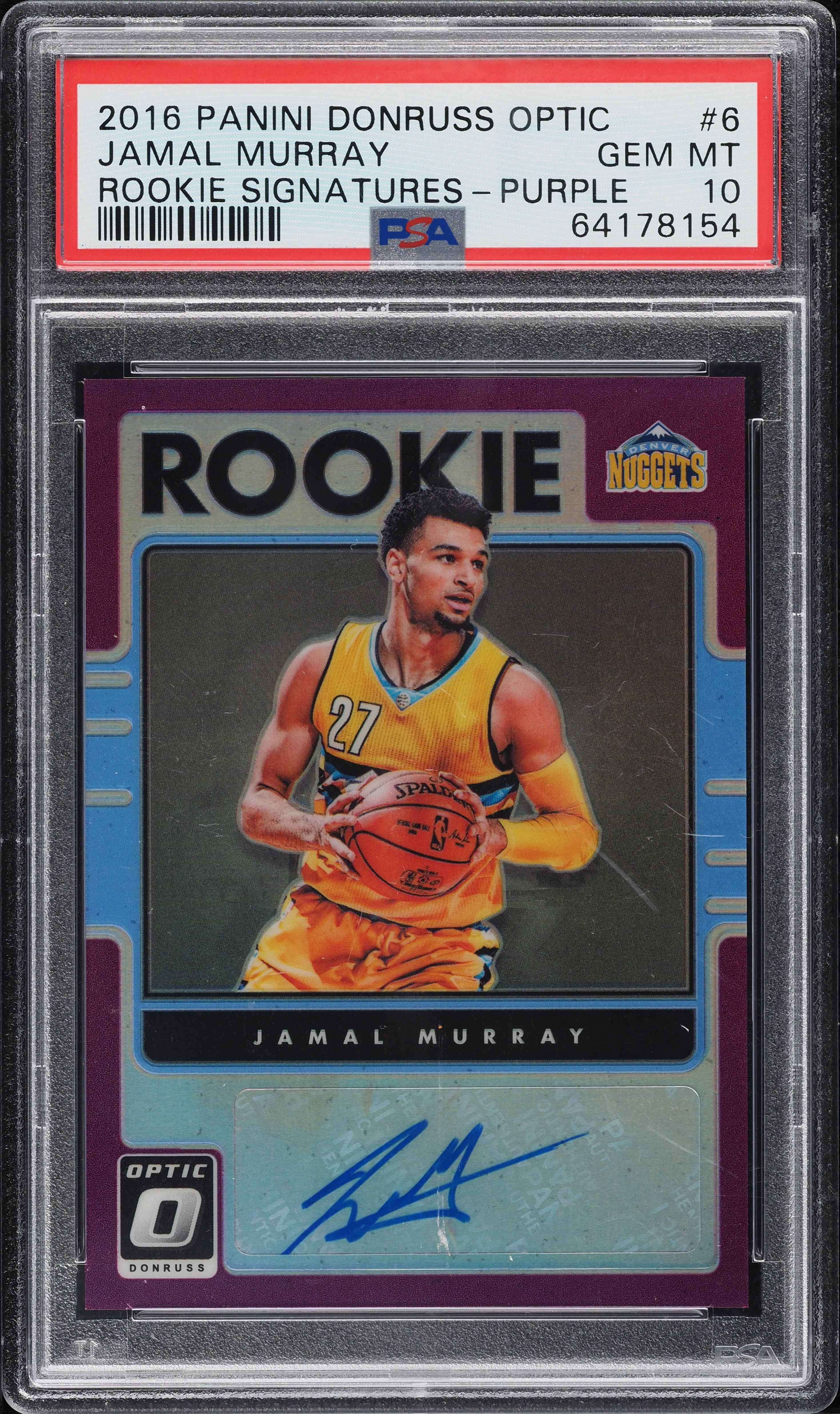 2016 Donruss Optic Signatures Purple Jamal Murray ROOKIE AUTO #6
