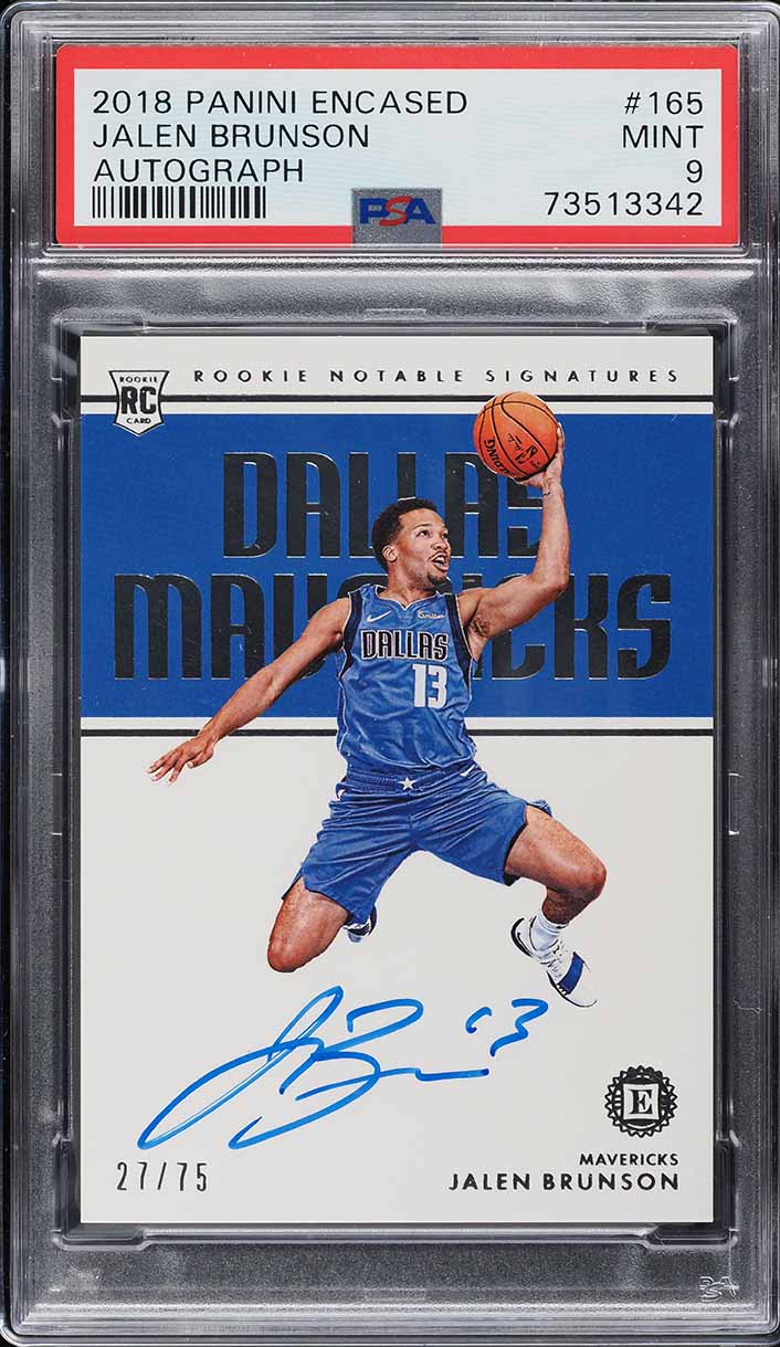 2018 Panini Encased Jalen Brunson ROOKIE AUTO /75 #165 PSA 9 MINT