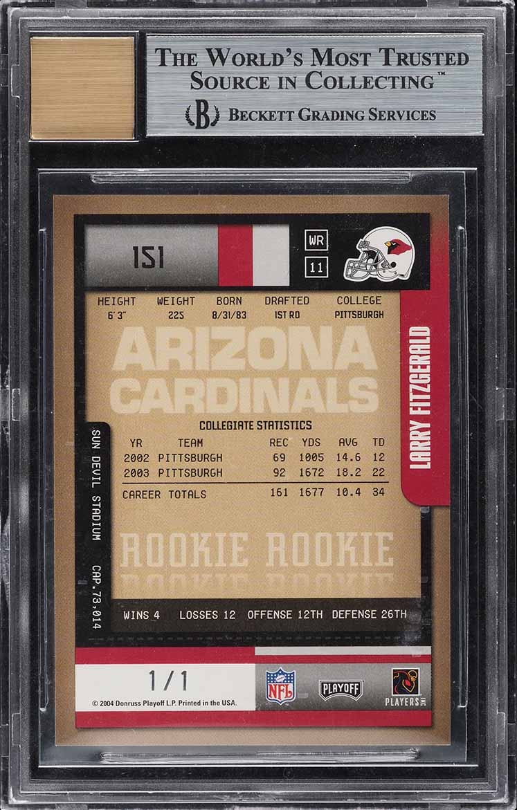 2004 Playoff Contenders Championship Larry Fitzgerald ROOKIE AUTO