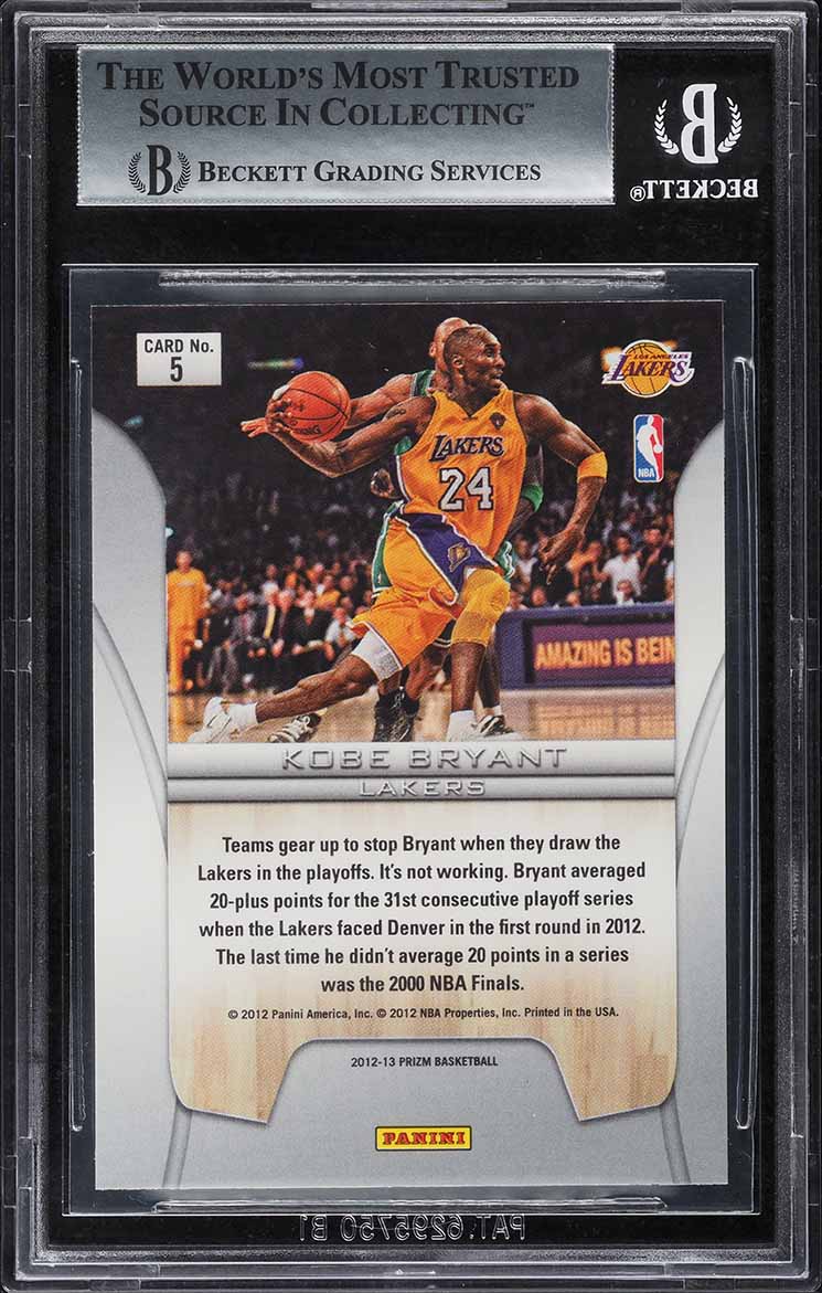 2012 Panini Prizm Finalists Kobe Bryant #5 BGS 9 MINT