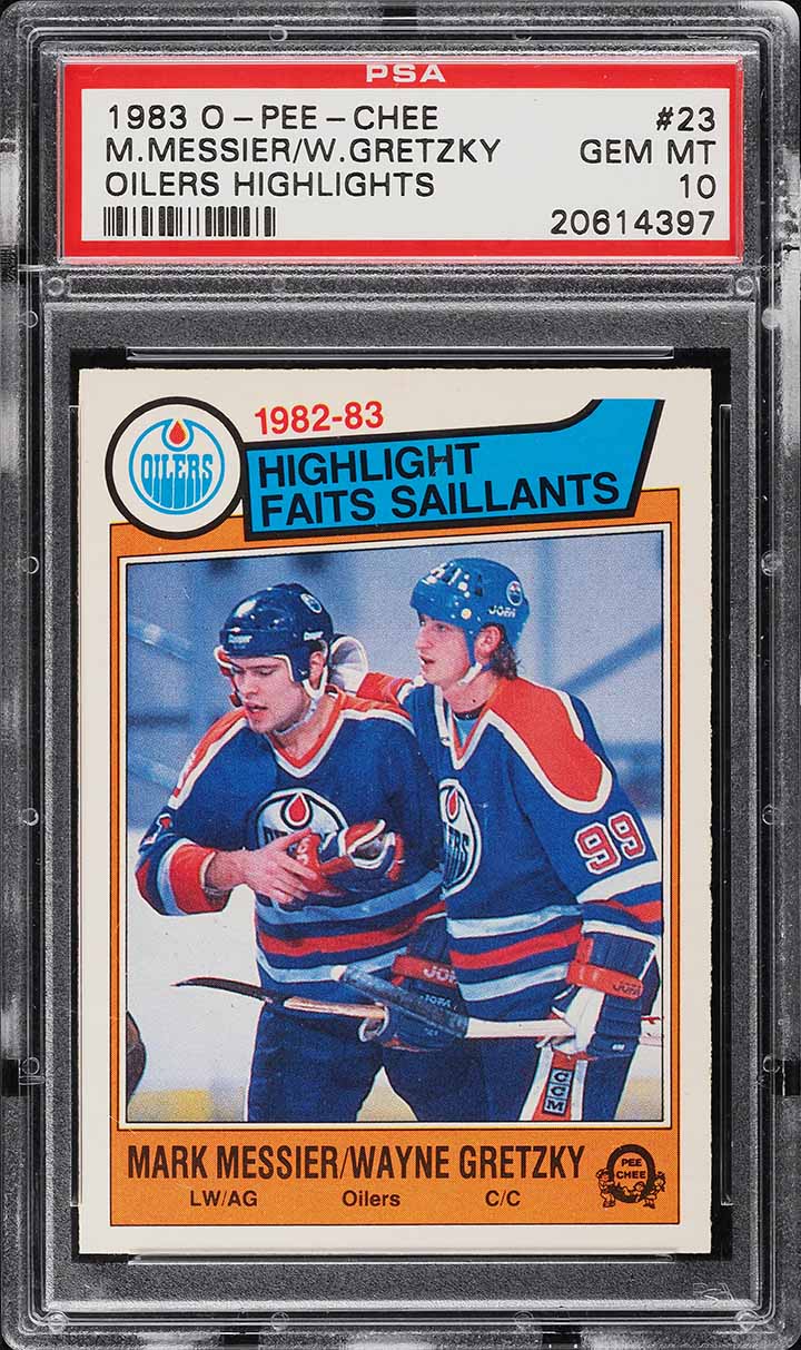 1983 O-Pee-Chee Hockey Wayne Gretzky & Mark Messier HIGHLIGHTS #23 PSA 10 GEM