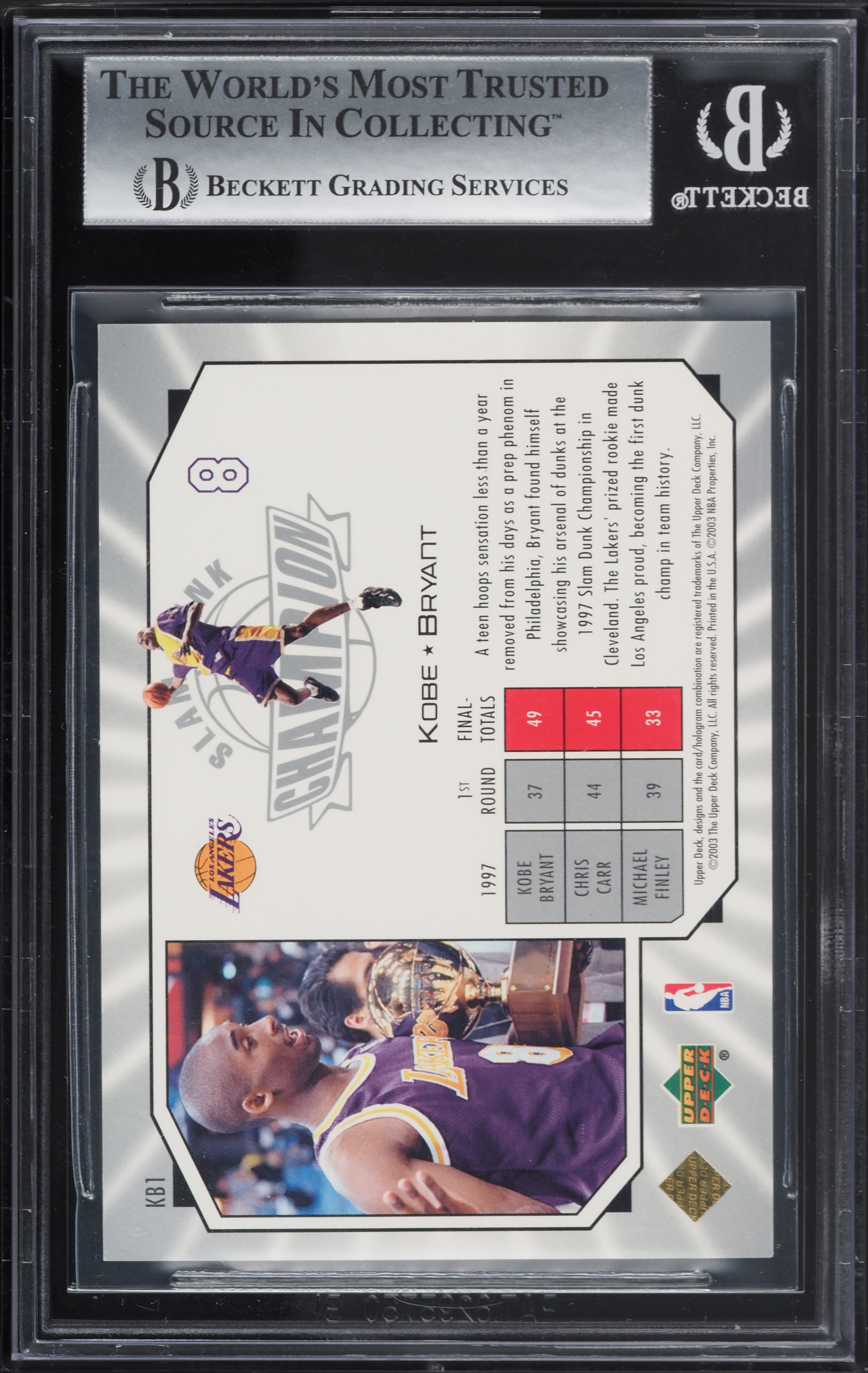 2003 Upper Deck All-Star Game Kobe Bryant /1997 #KB1 BGS 9 MINT on