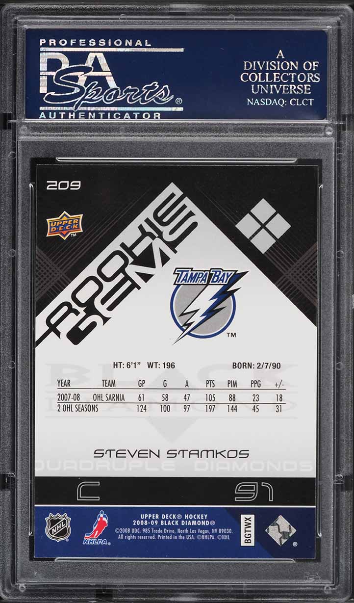 2008 Black Diamond Steven Stamkos ROOKIE #209 PSA 10 GEM MINT