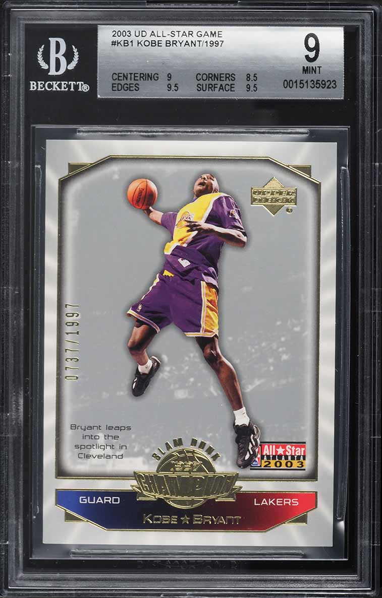 2003 Upper Deck All-Star Game Kobe Bryant /1997 #KB1 BGS 9 MINT on