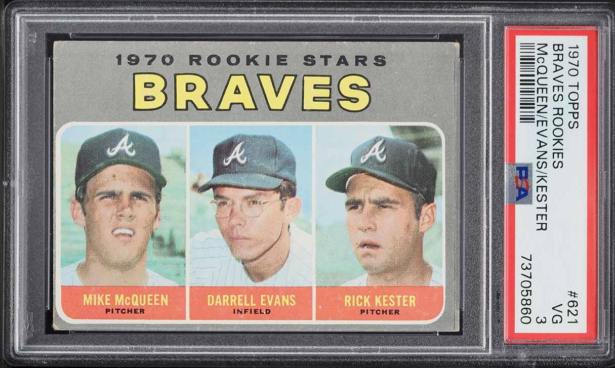 1970 Topps Darrell Evans ROOKIE #621 PSA 3 VG