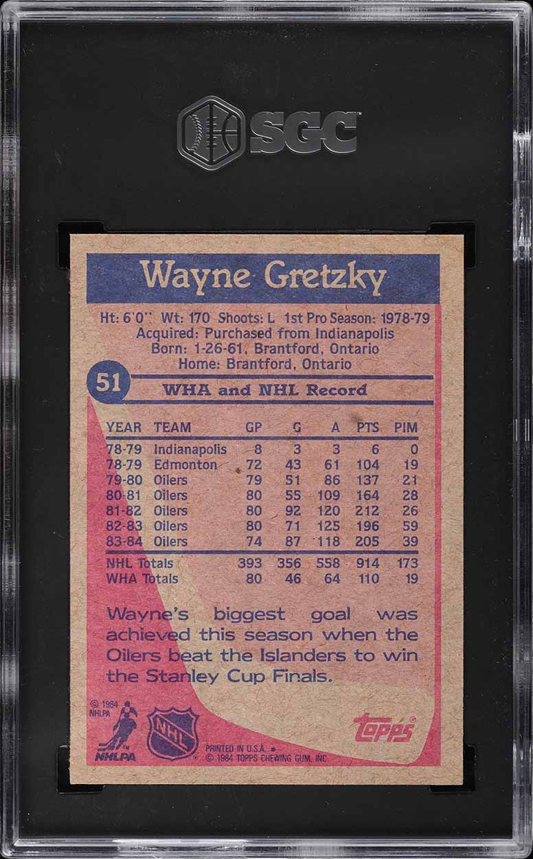 1984 Topps Hockey Wayne Gretzky #51 SGC 6.5 EXMT+