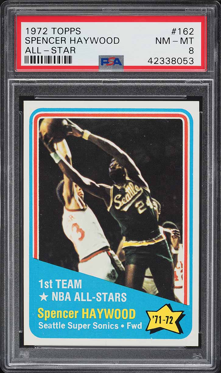 1972 Topps Basketball Spencer Haywood ALL-STAR #162 PSA 8 NM-MT