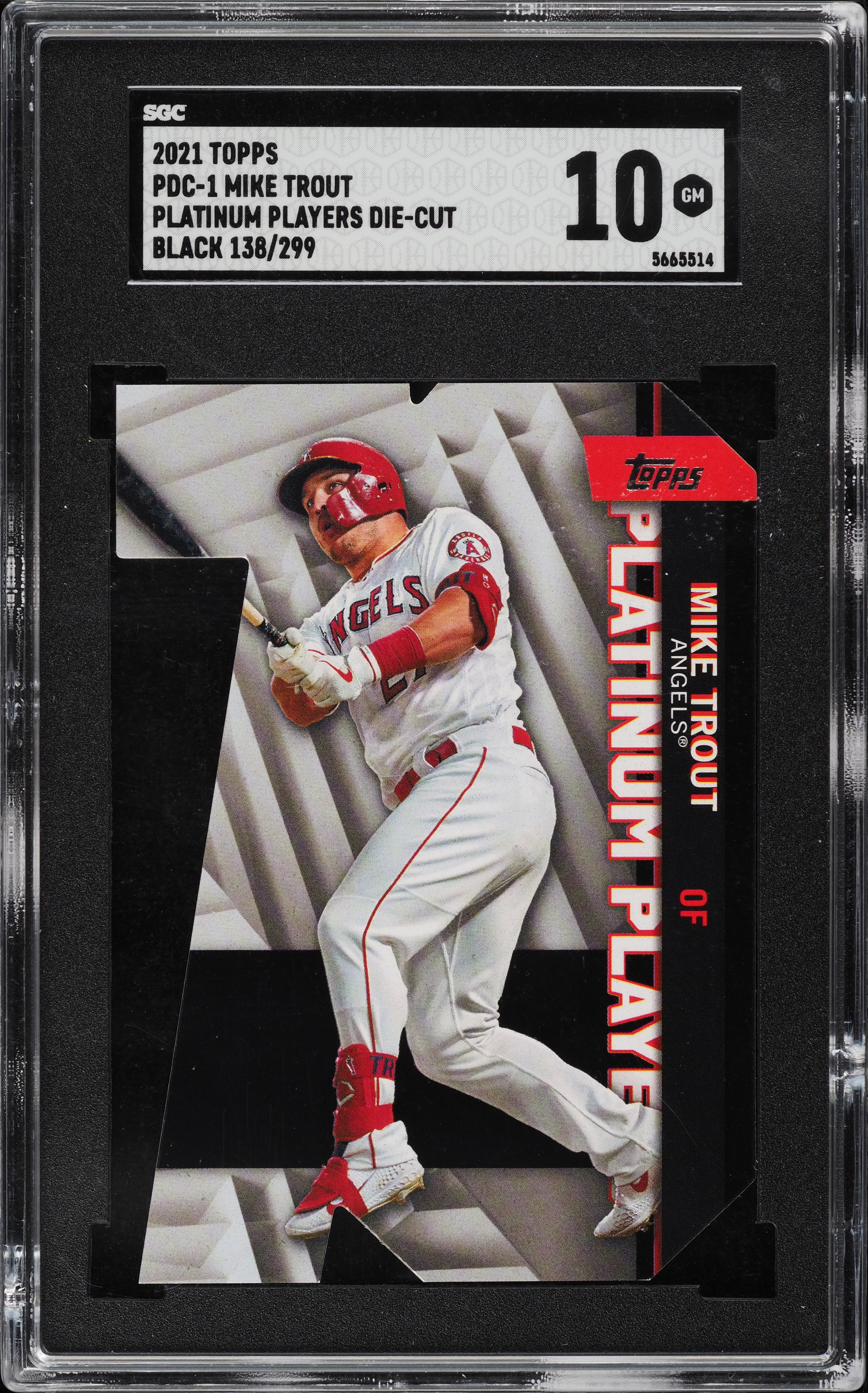 2021 Topps Platinum Players Die-Cut Black Mike Trout /299 #PDC-1 