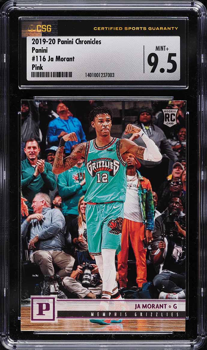 2019 Panini Chronicles Pink Ja Morant ROOKIE #116 CSG 9.5 MINT+ on