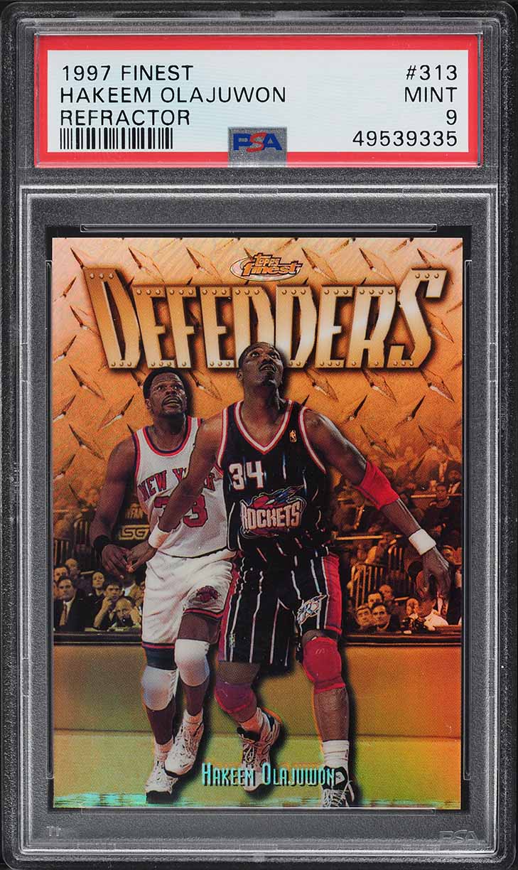 1997 Finest Gold Refractor Hakeem Olajuwon /289 #313 PSA 9 MINT