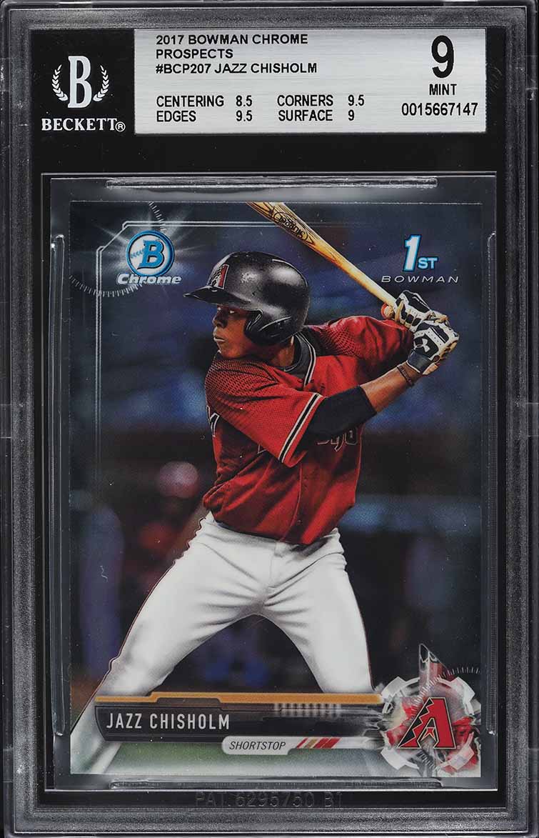 2017 Bowman Chrome Prospects Jazz Chisholm ROOKIE #BCP207 BGS 9 MINT