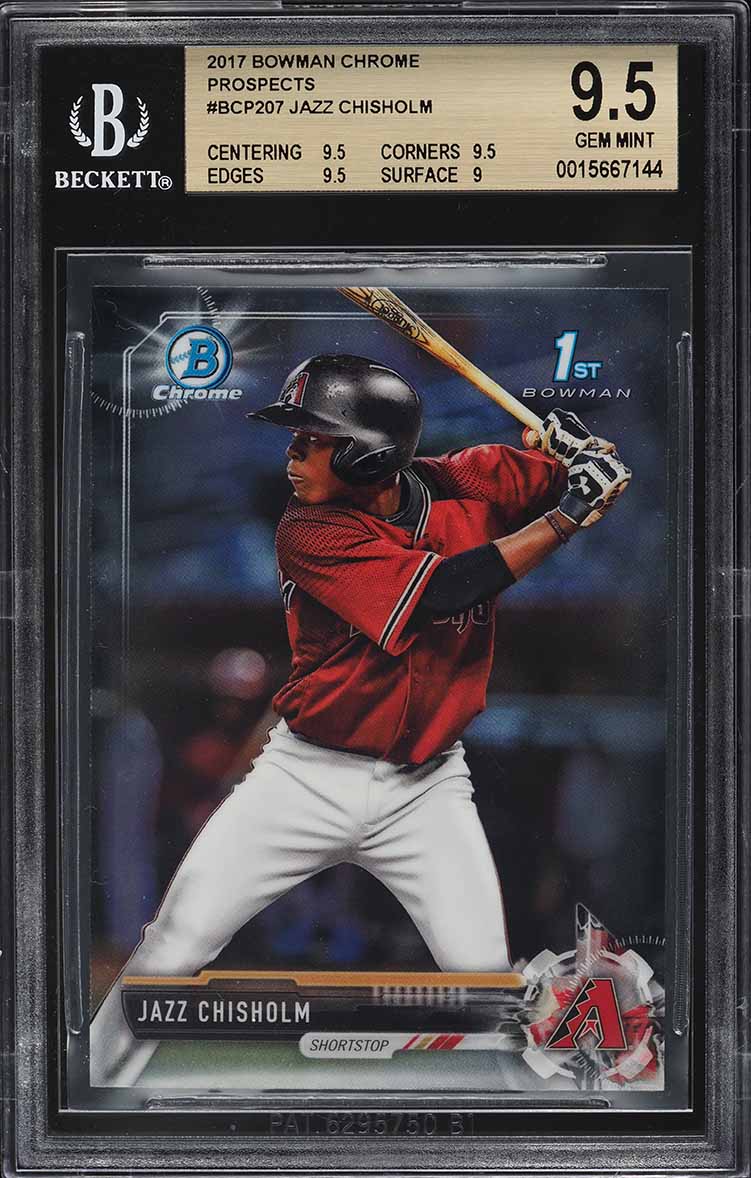 2017 Bowman Chrome Prospects Jazz Chisholm ROOKIE #BCP207 BGS 9.5 GEM MINT