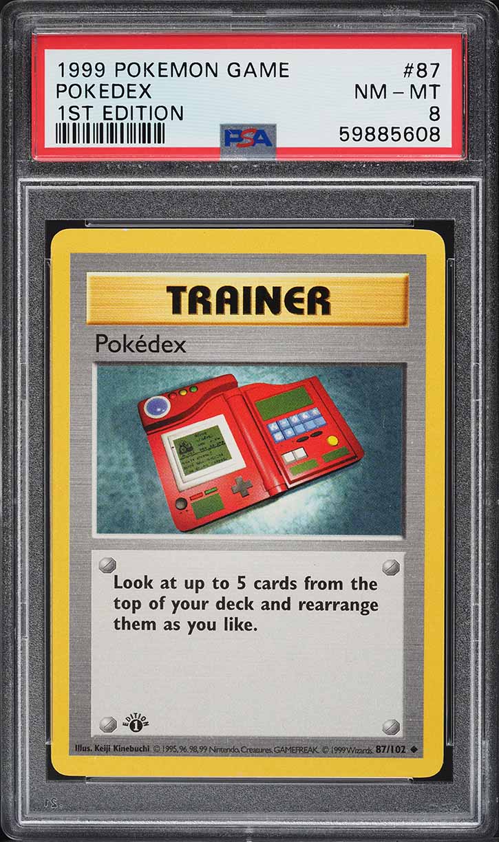 1999 Pokemon Base Set Shadowless 1st Edition Pokedex #87 PSA 8 NM-MT