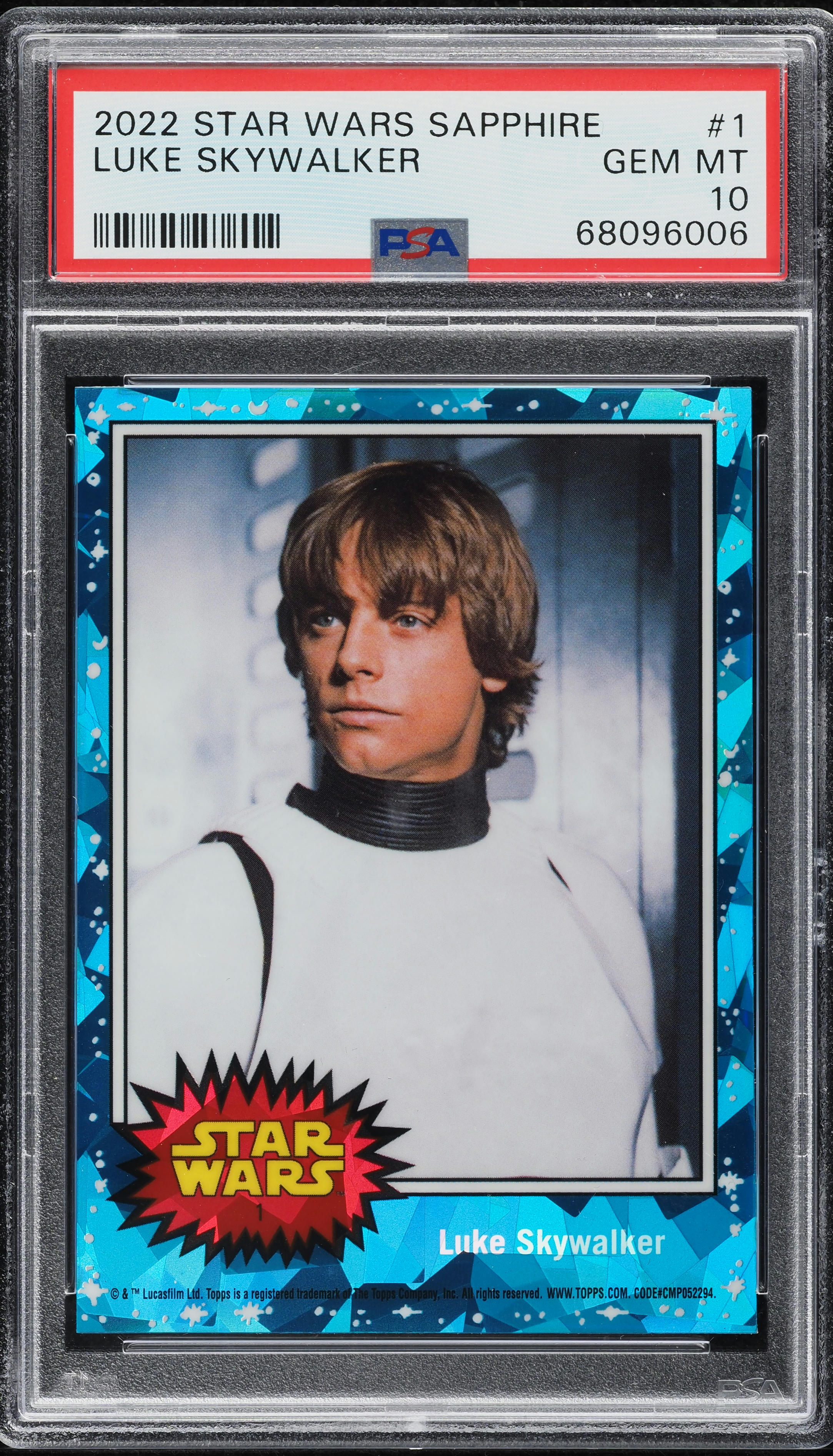 2022 Topps Chrome Star Wars Sapphire Edition Luke Skywalker #1 PSA 10 GEM MINT