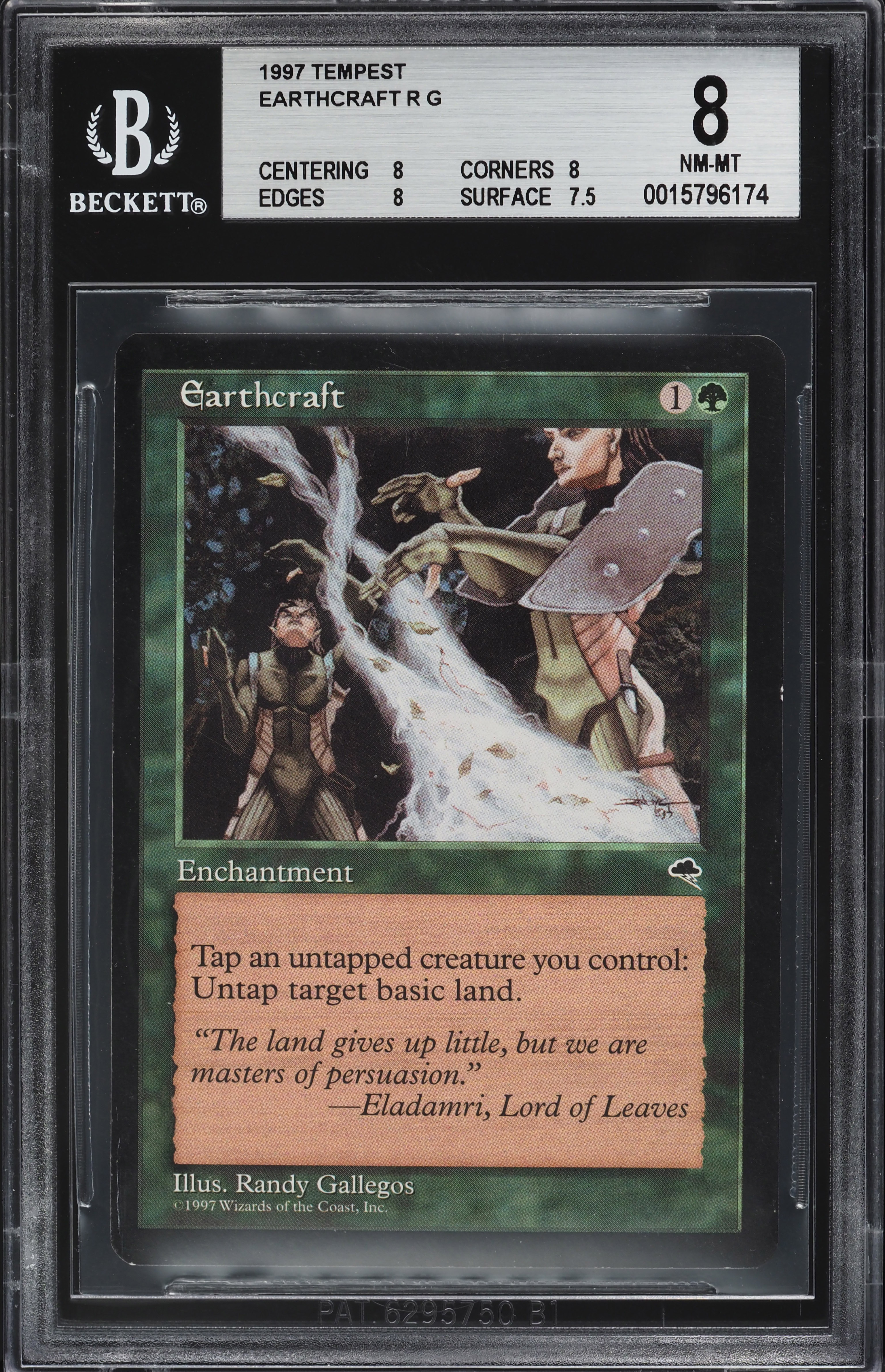 1997 Magic The Gathering MTG Tempest Earthcraft R G BGS 8 NM-MT on