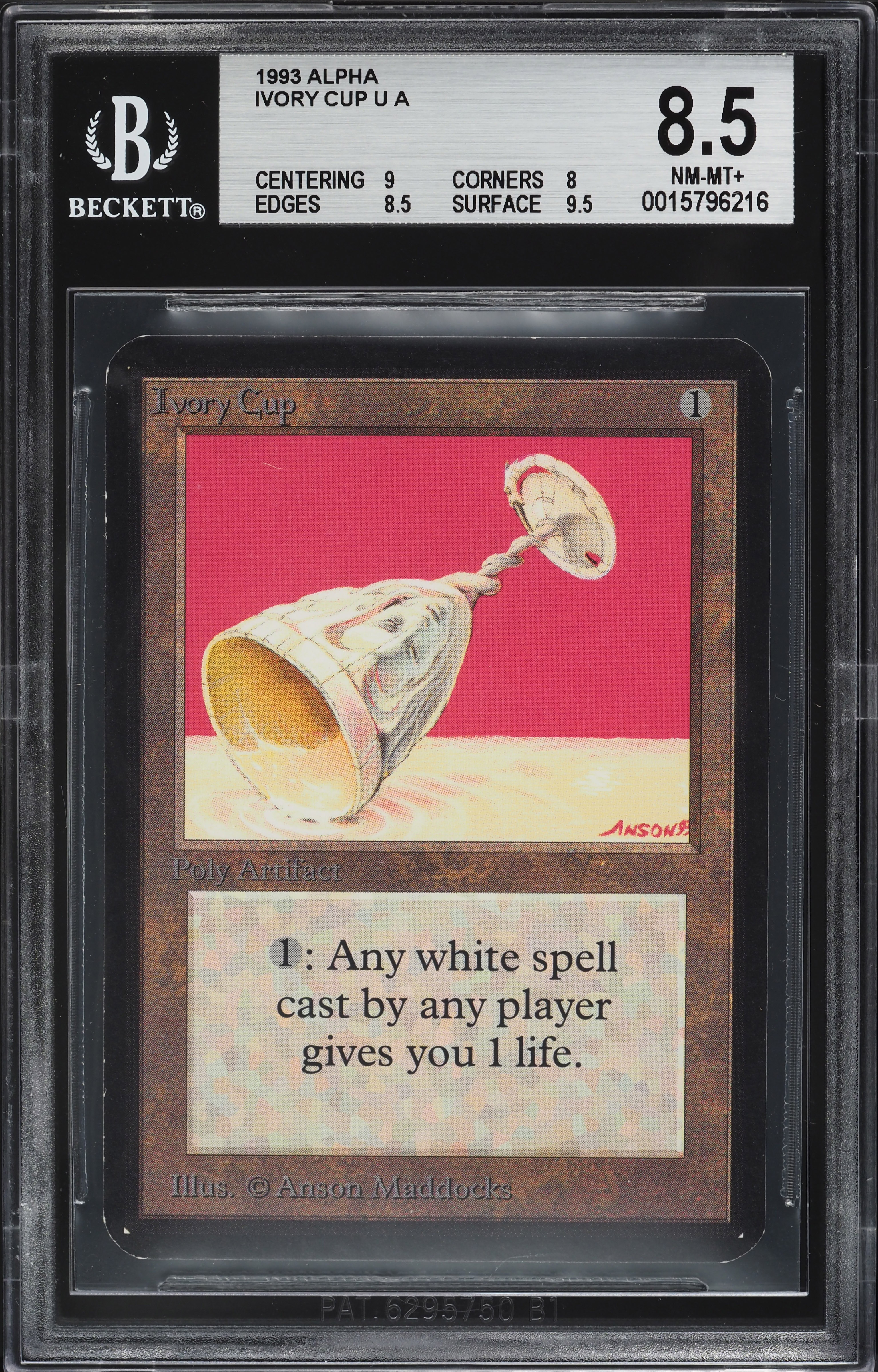 1993 Magic The Gathering MTG Alpha Ivory Cup BGS 8.5 NM-MT+ on