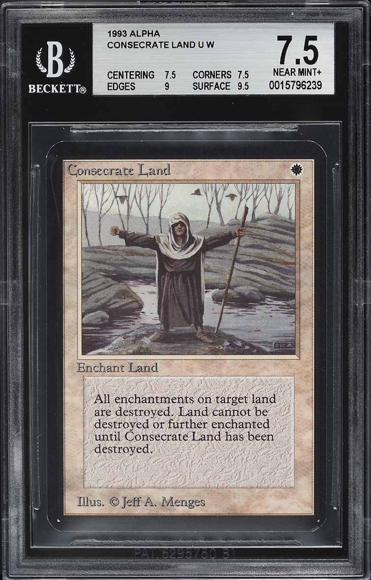 1993 Magic The Gathering MTG Alpha Consecrate Land BGS 7.5 NRMT+