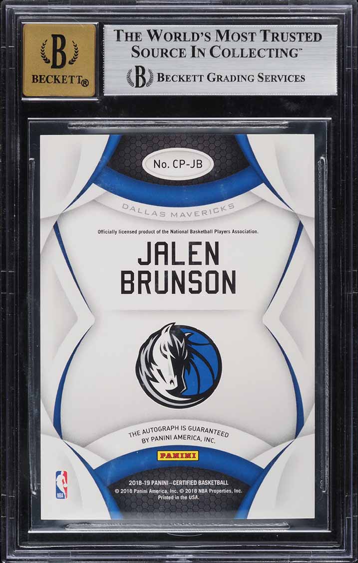 2018 Panini Certified Roll Call Jalen Brunson ROOKIE AUTO #10 BGS 8.5 NM-MT+