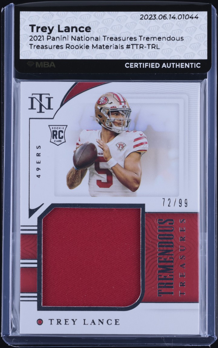 2021 National Treasures Tremendous Trey Lance RC PATCH /99 #TTR-TRL MBA AUTH