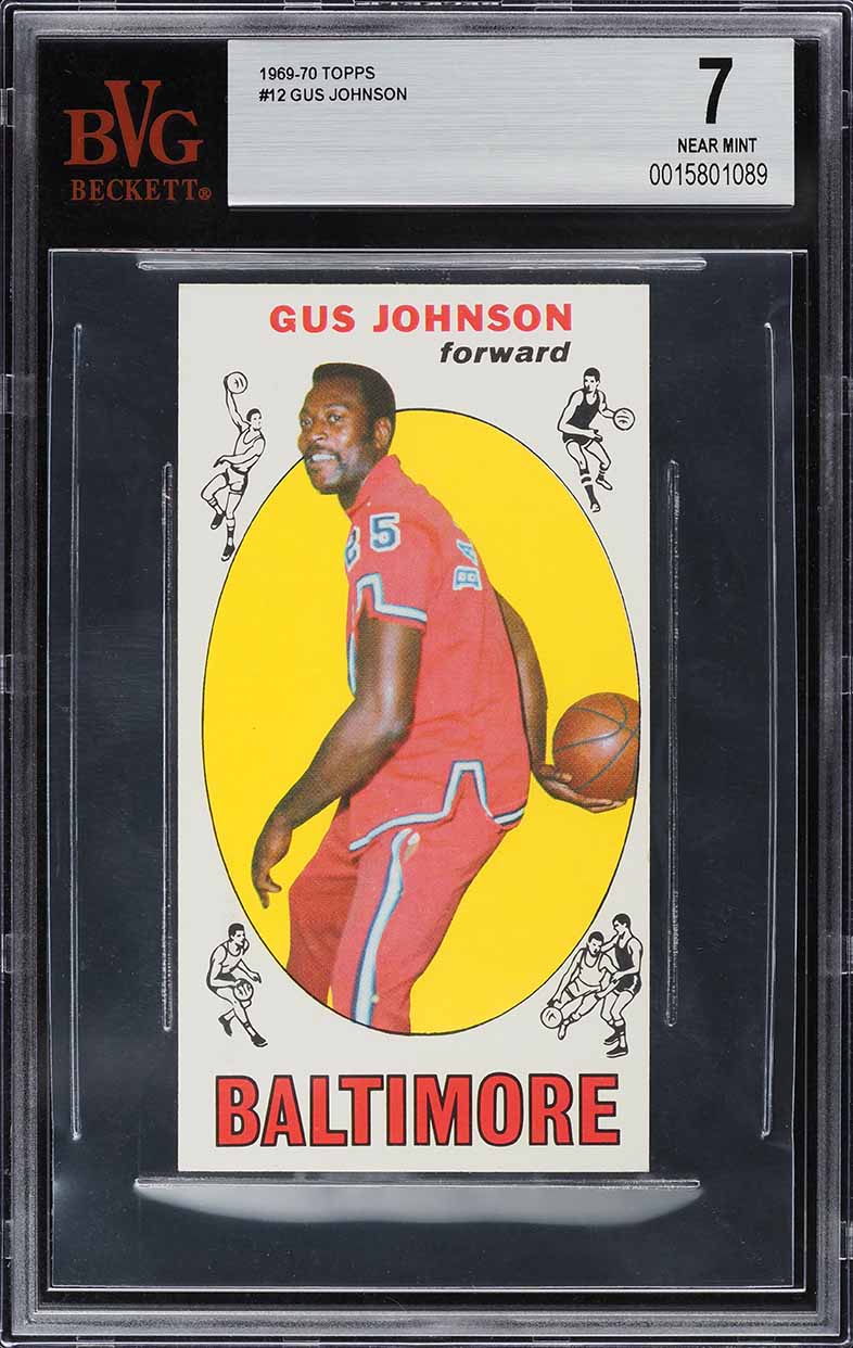 1969 Topps Basketball Gus Johnson ROOKIE #12 BVG 7 NRMT