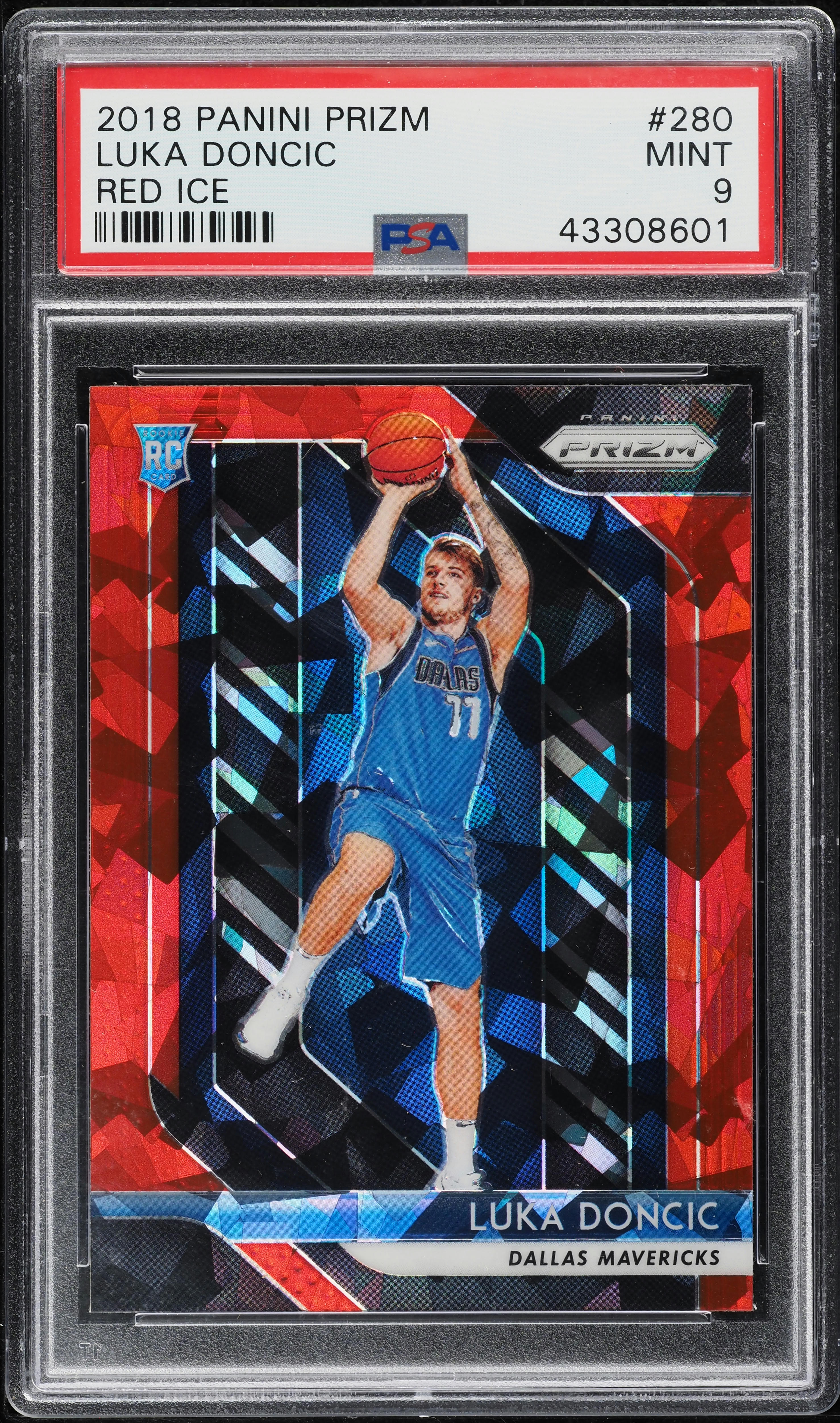 2018 Panini Prizm Red Ice Luka Doncic ROOKIE #280 PSA 9 MINT on