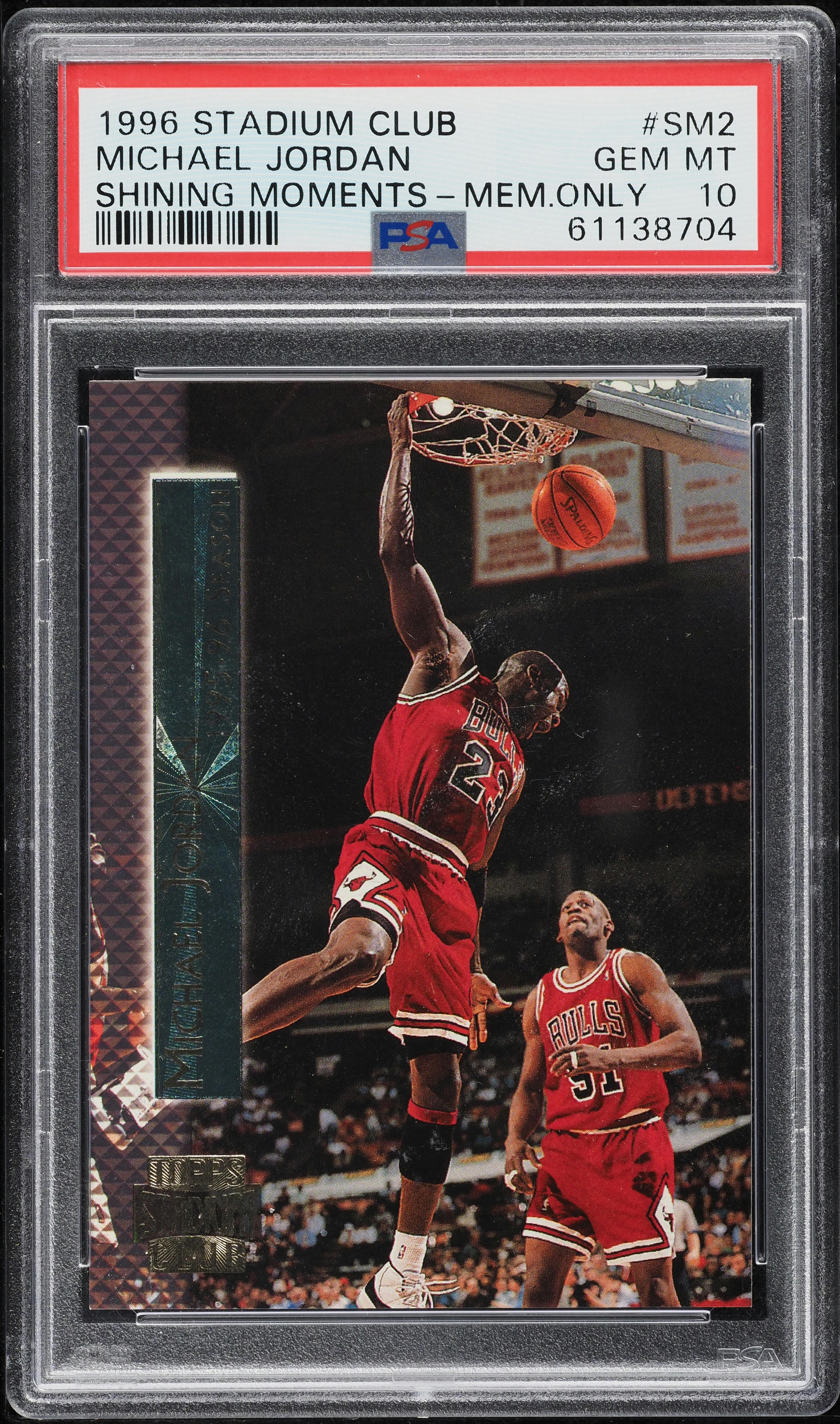 1996 Stadium Club Shining Moments Members Only Michael Jordan #SM2 PSA 10 GEM