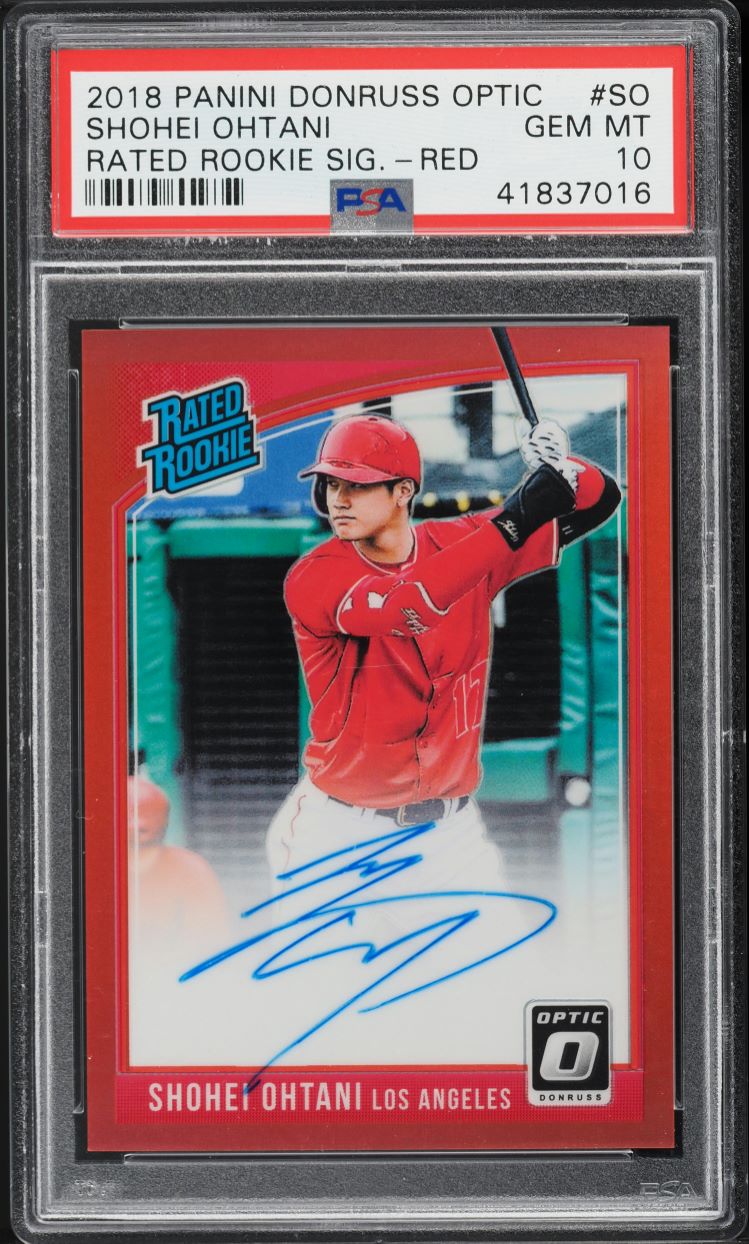 2018 Donruss Optic Red Shohei Ohtani ROOKIE AUTO /17 #SO PSA 10 GEM MINT