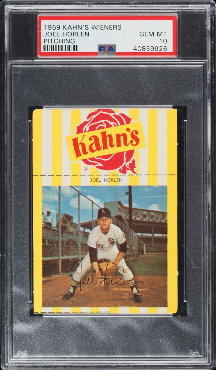 1969 Kahn's Wieners Joel Horlen PITCHING PSA 10 GEM MINT
