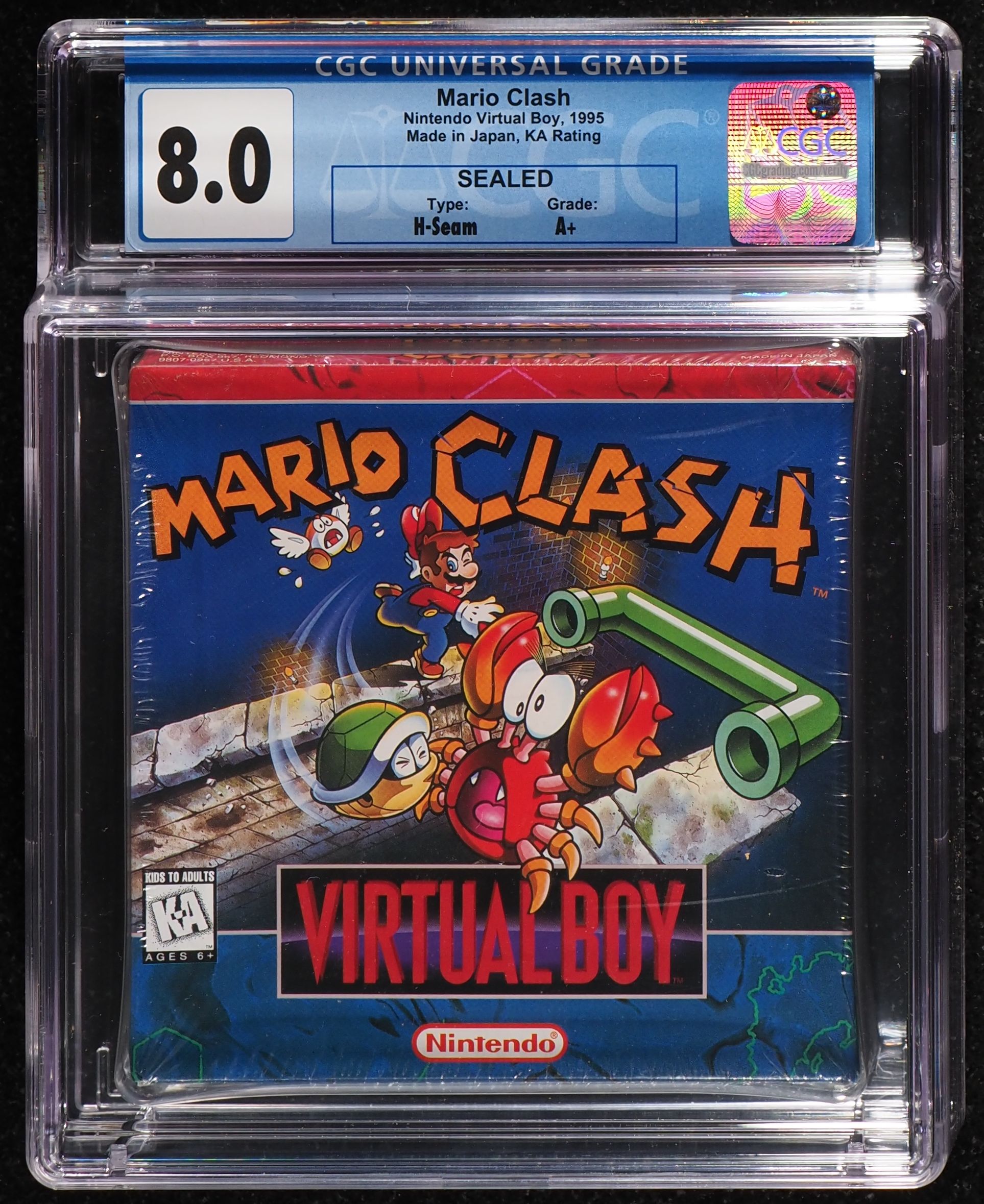 Mario Clash (Nintendo Virtual Boy) CGC 8.0 A+ Sealed on Fanatics