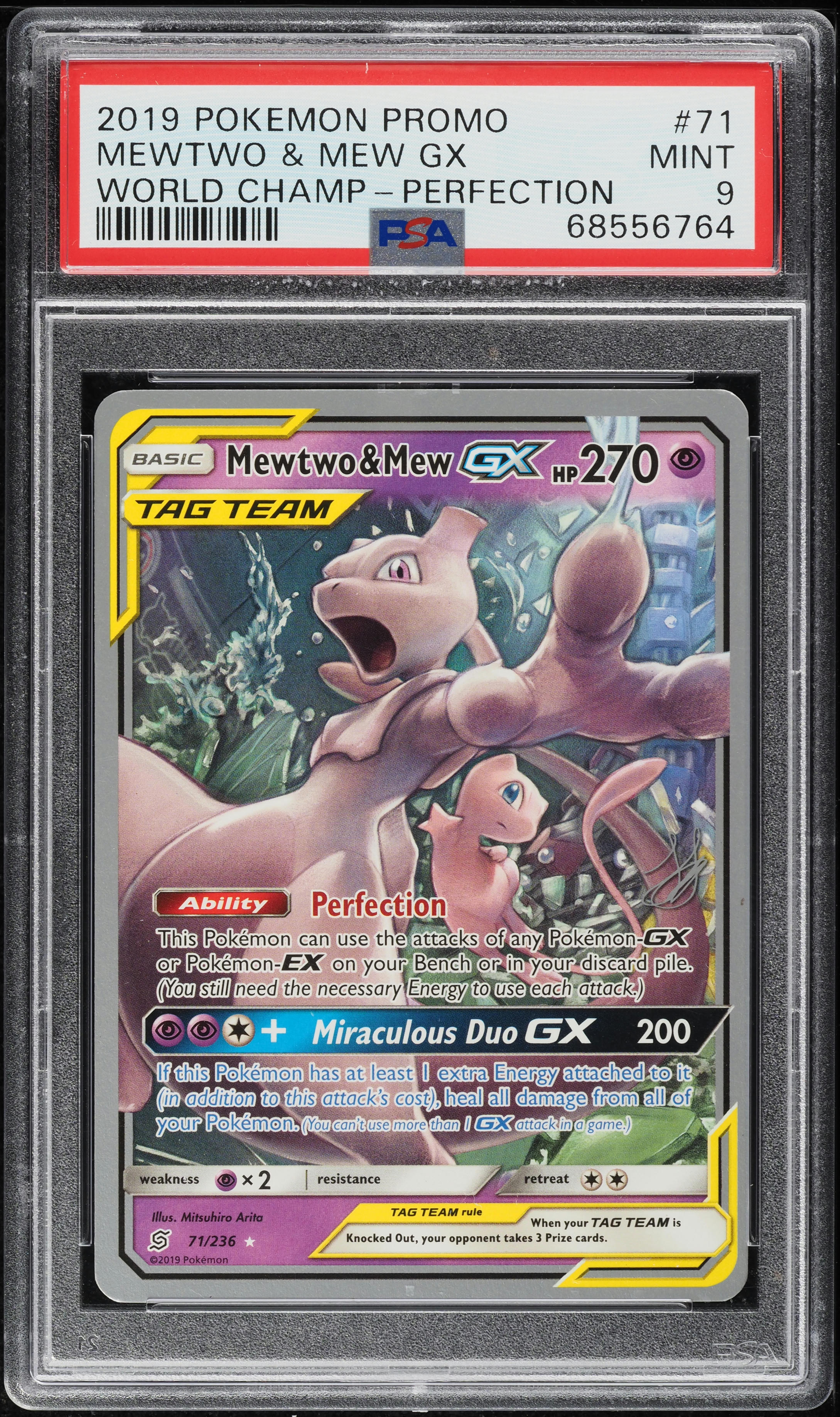 2019 Pokemon World Championships Promo Perfection Mewtwo & Mew Gx