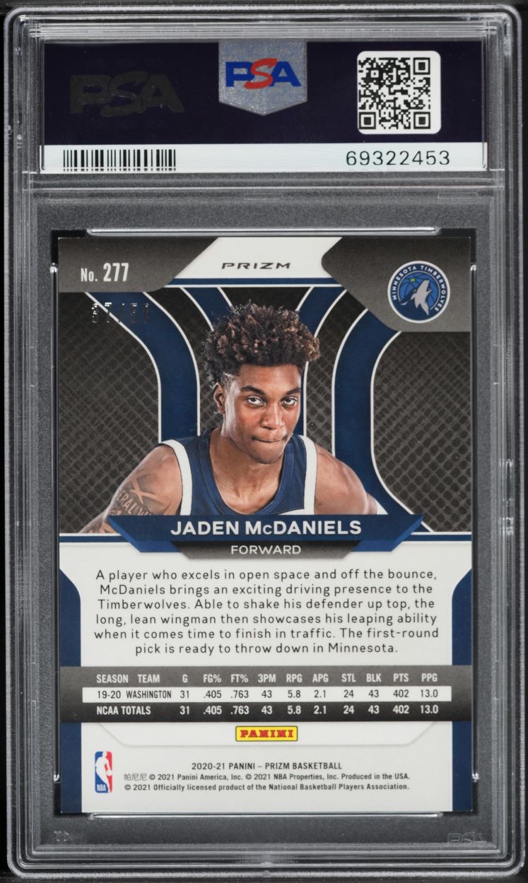 2020 Panini Prizm Fast Break Pink Jaden McDaniels ROOKIE /50 #277